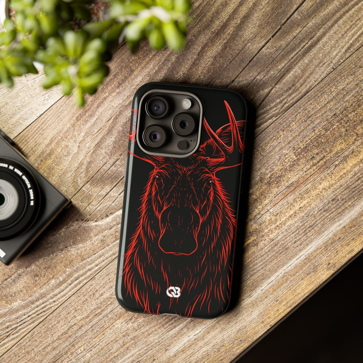 Crimson Horizon Moose · Tough Phone Case for iPhone · Black