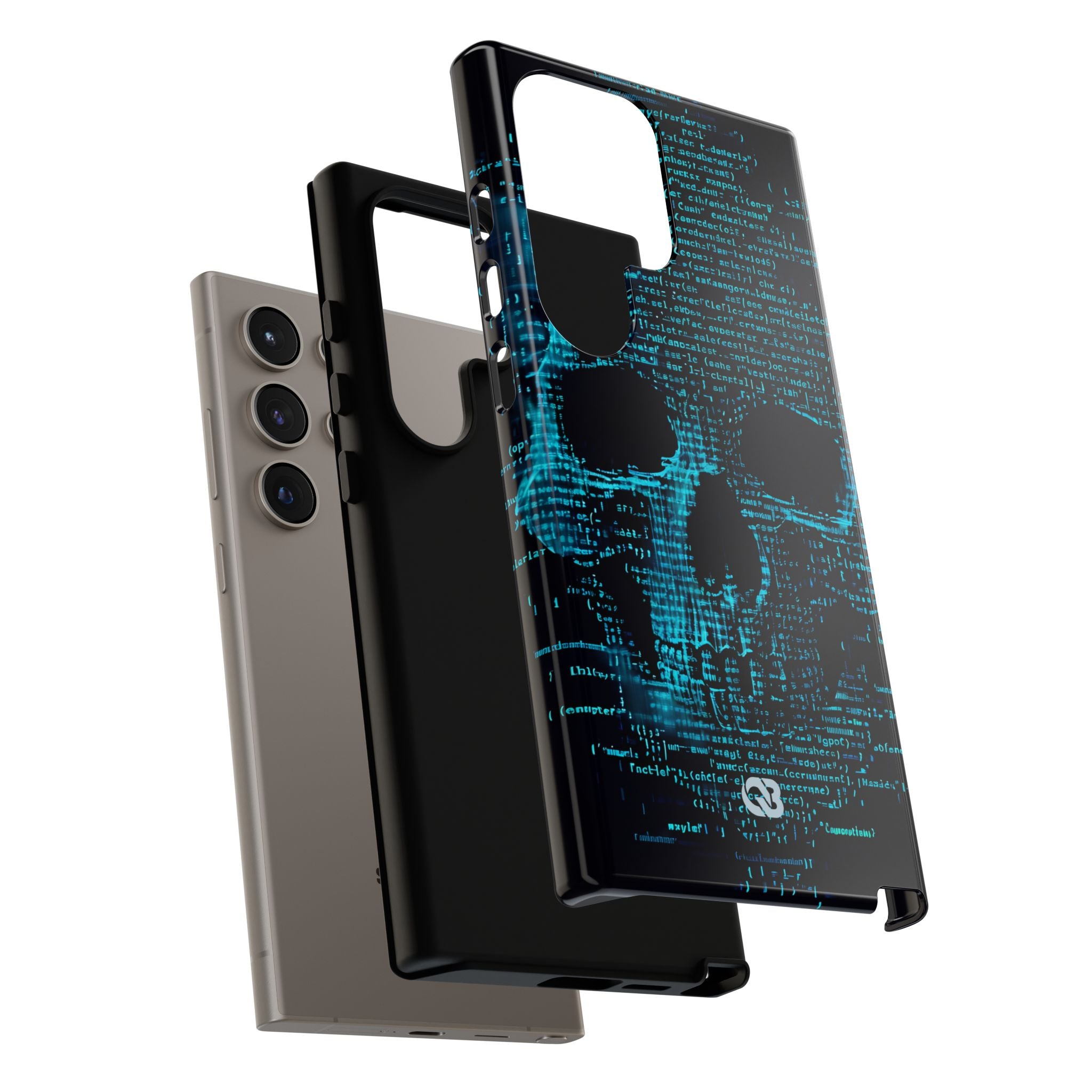 Cyan Glitch Skull · Tough Phone Case for Samsung