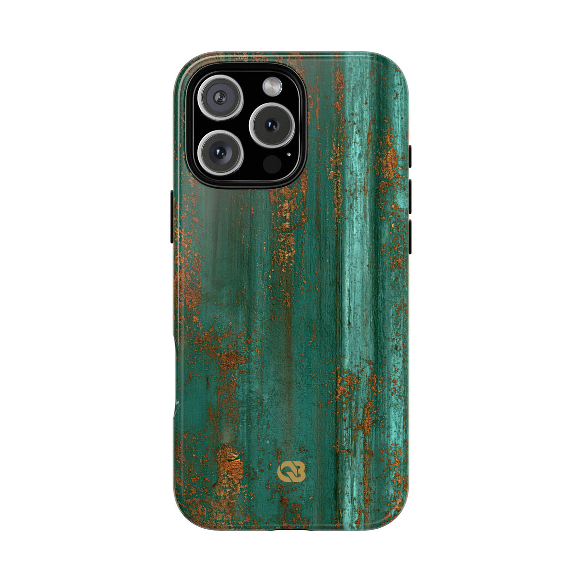 Teal Tough Phone Case for iPhone - Verdigris Copper Siding