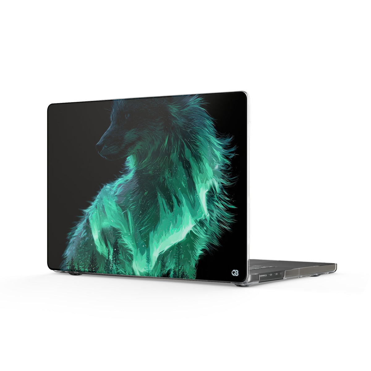 Nordic Aurora Fox · Clear Hard Case for MacBook · Teal