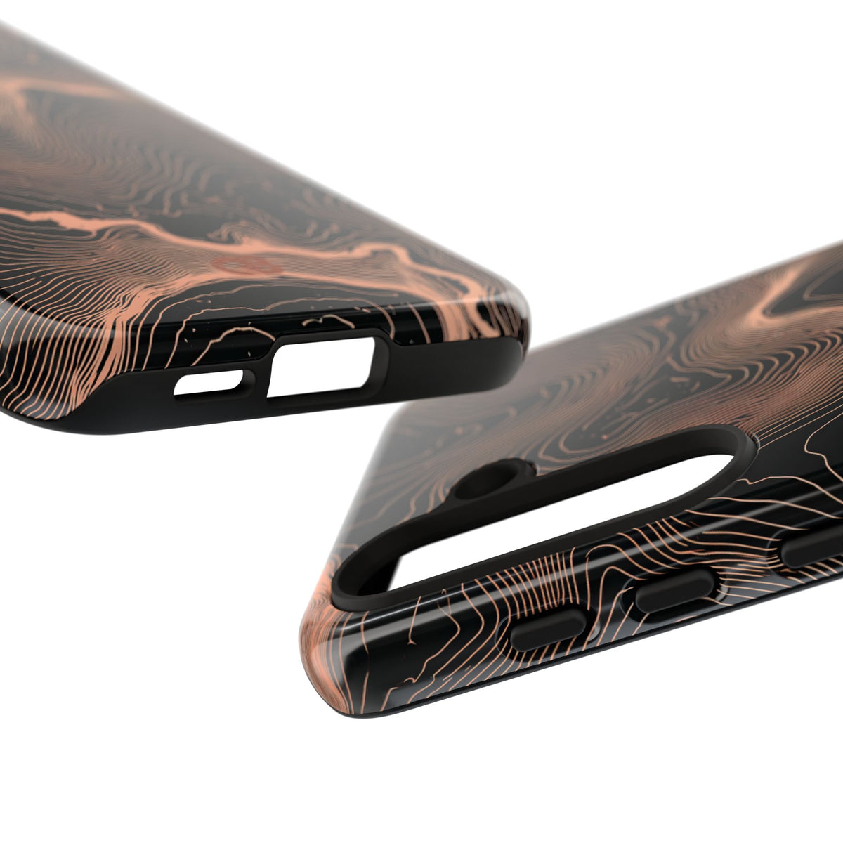 Orange Tough Phone Case for Samsung - Salmon Ridge Topo
