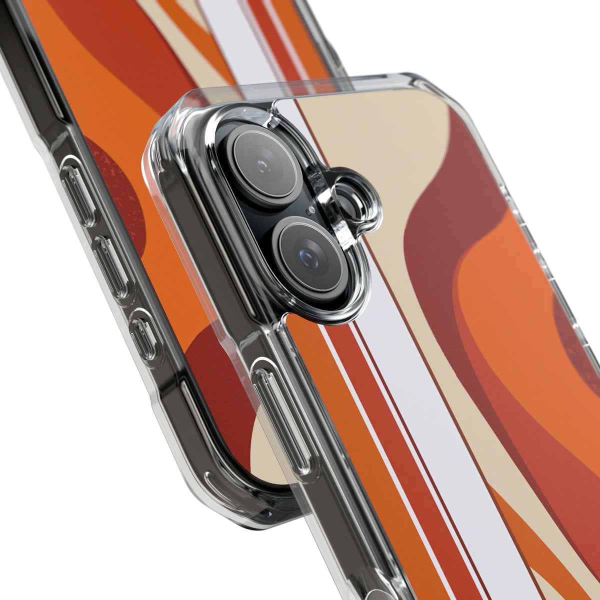 Terracotta Strata · Clear Impact Magnetic Phone Case for iPhone · Orange
