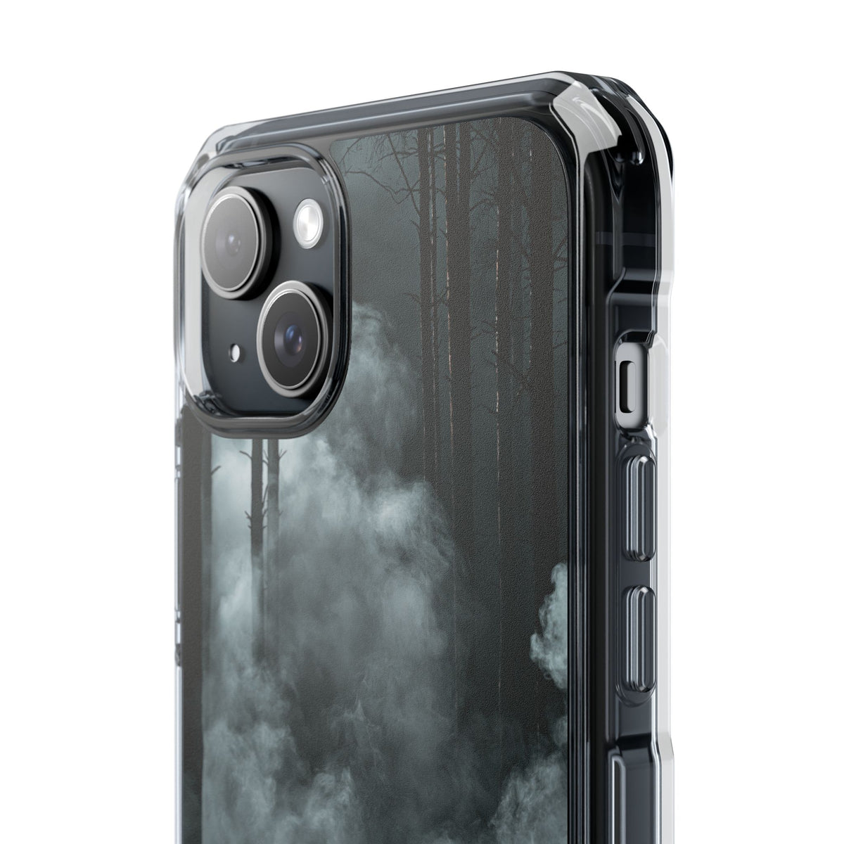 Shadowed Pine Mist · Clear Impact Magnetic Phone Case for iPhone · Black