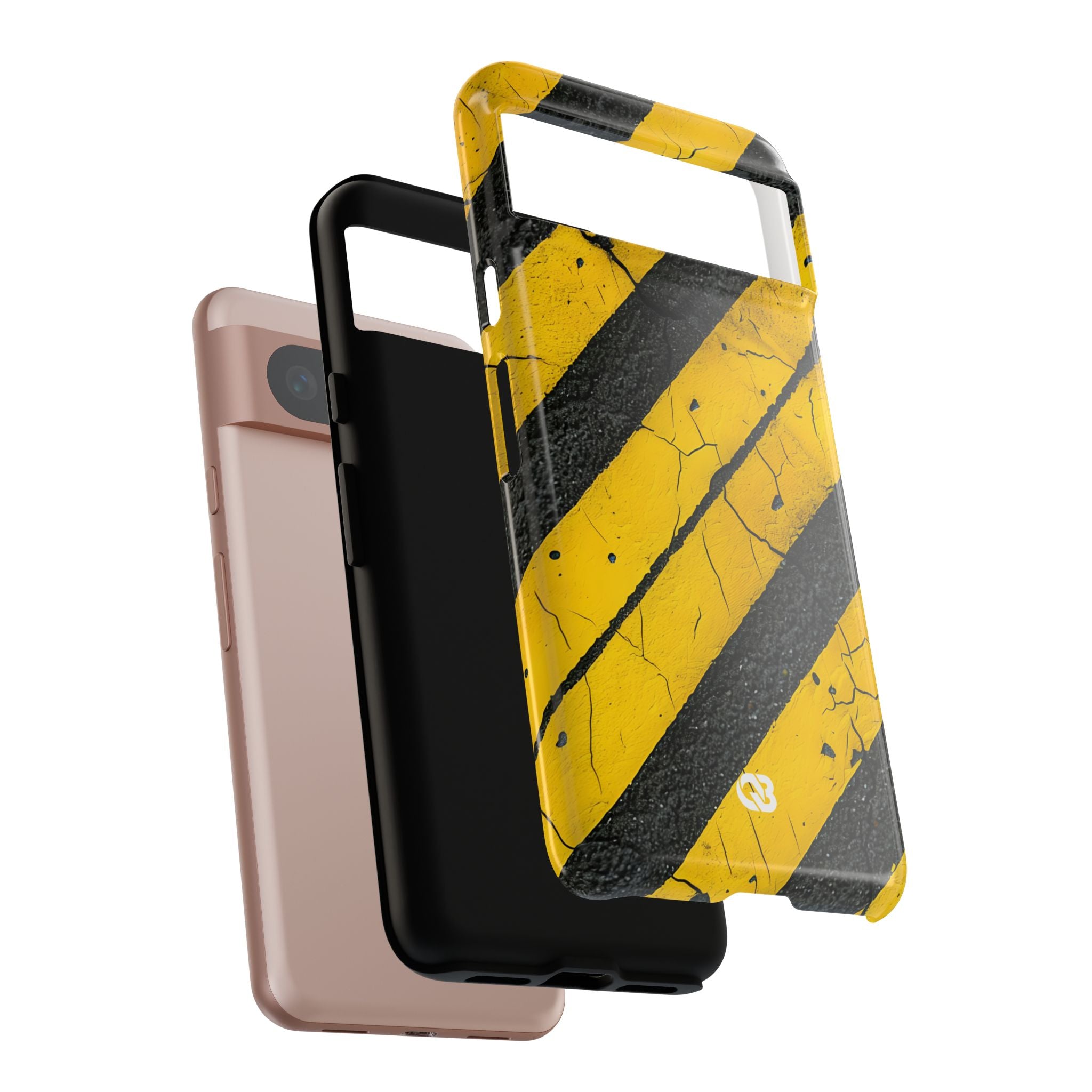 Cracked Hazard Stripes · Tough Phone Case for Google Pixel