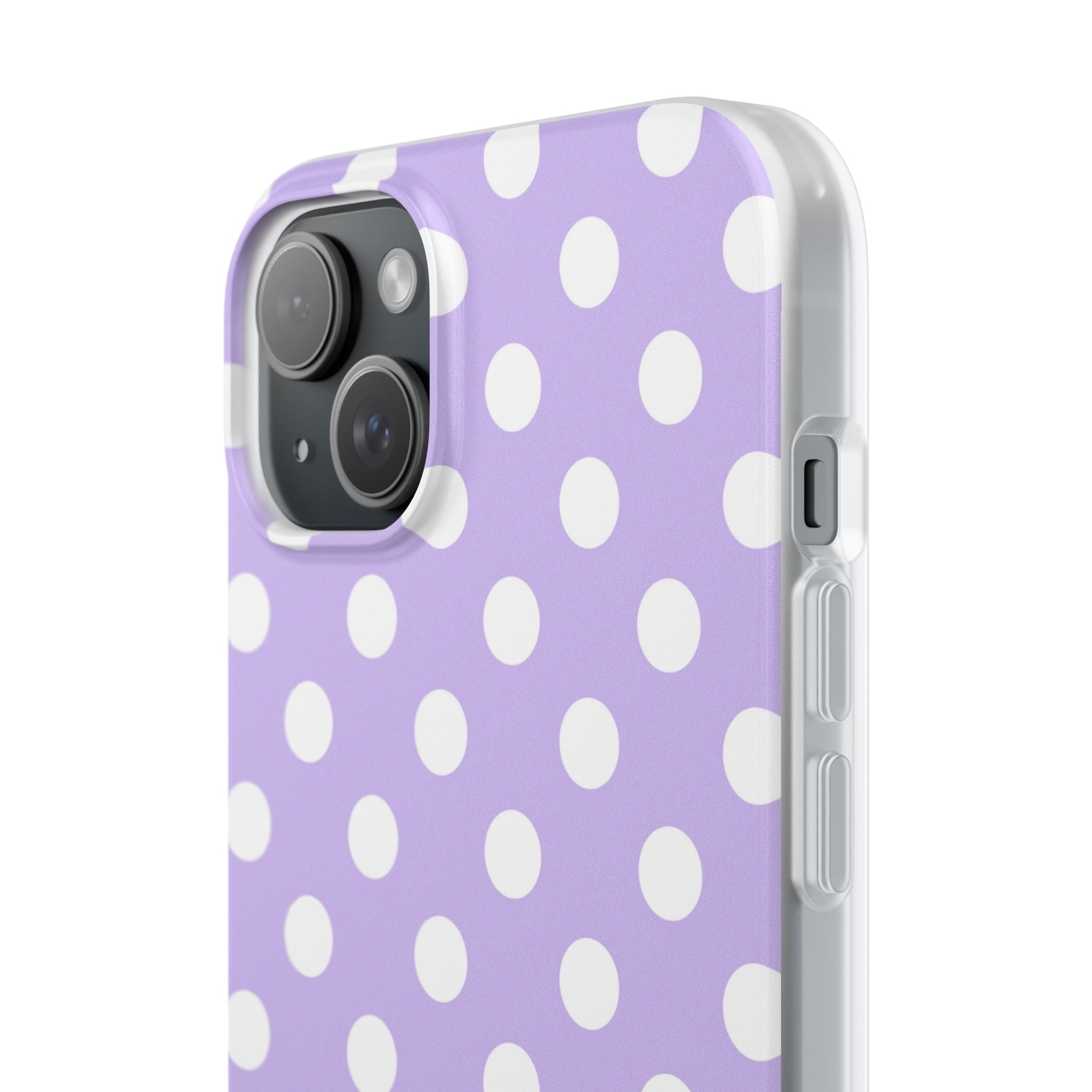 Lavender Polka Grid · Soft Phone Case for iPhone