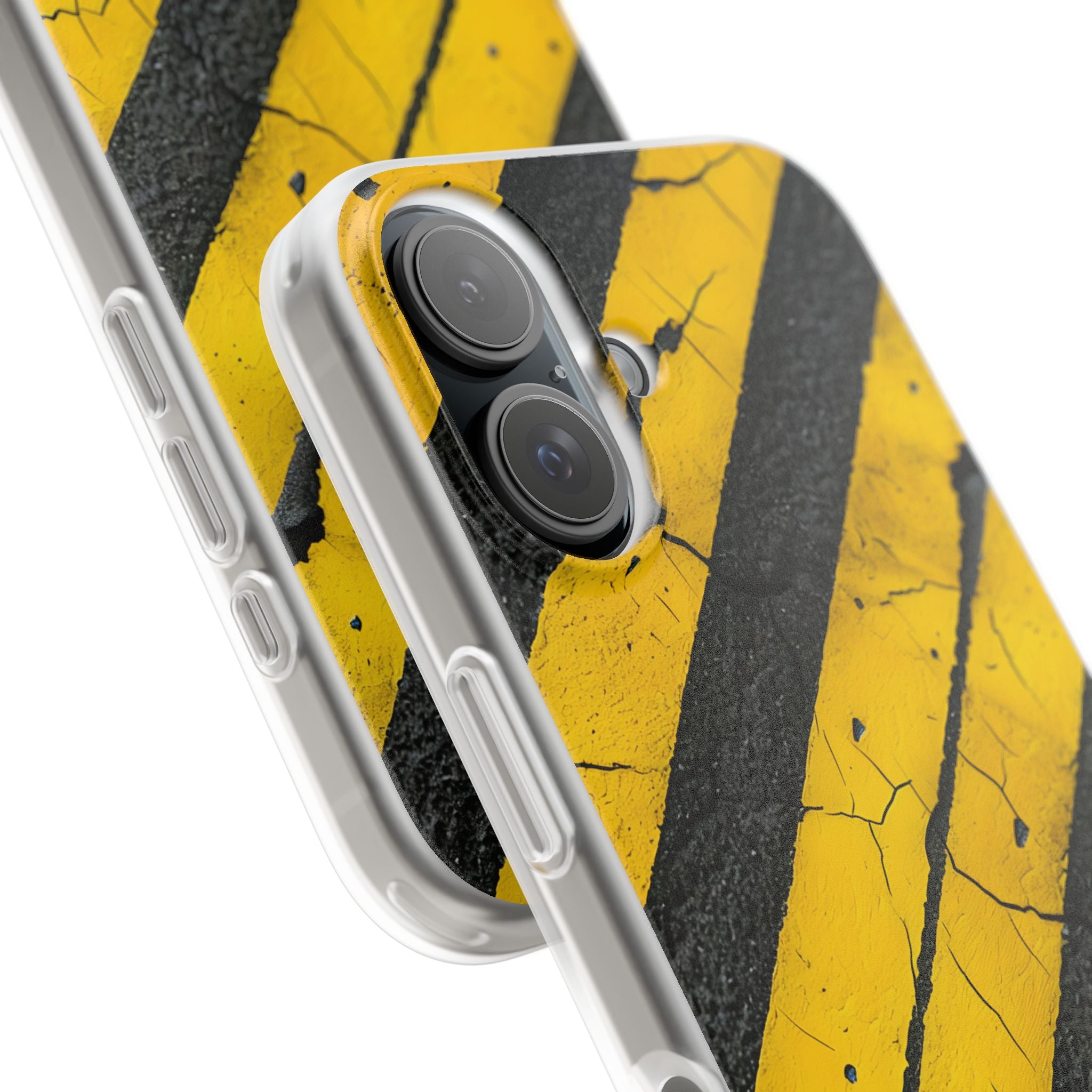 Cracked Hazard Stripes · Soft Phone Case for iPhone