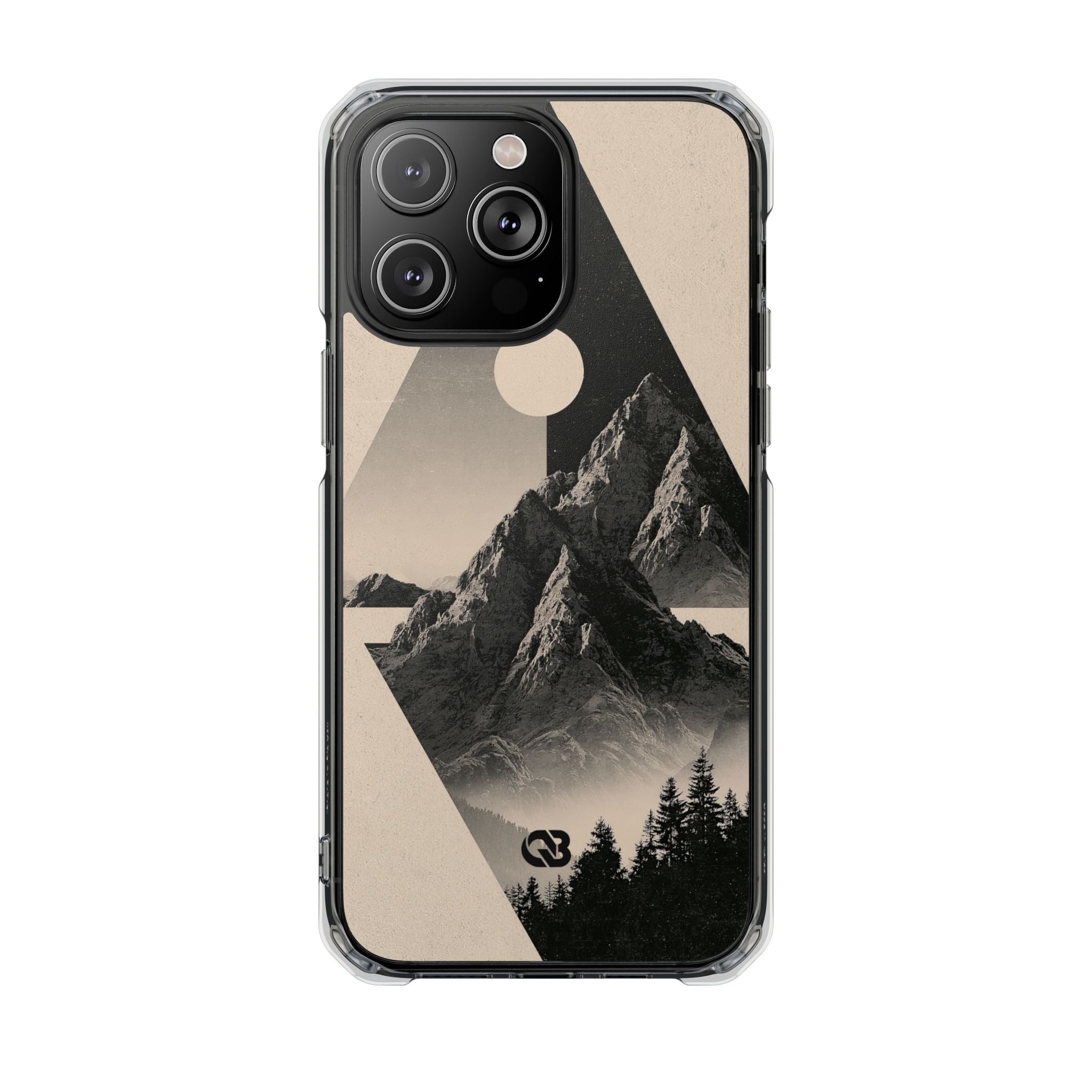 Beige Impact MagSafe Phone Case for iPhone - Obsidian Summit Parchment