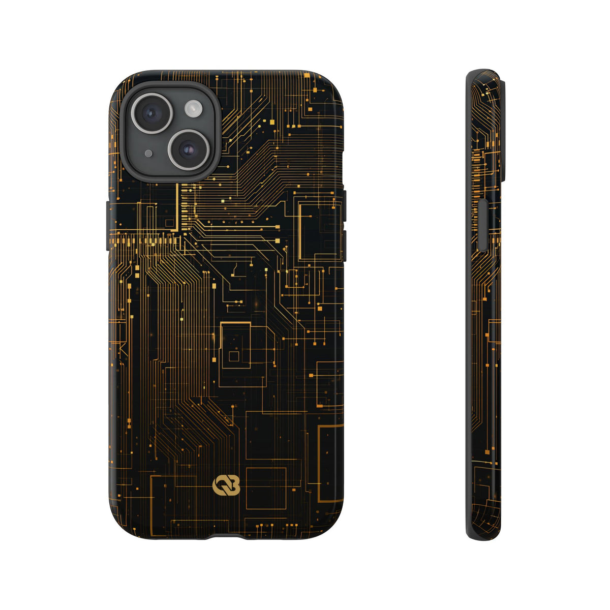 Gold Tough Phone Case for iPhone - Amber Core Mainframe