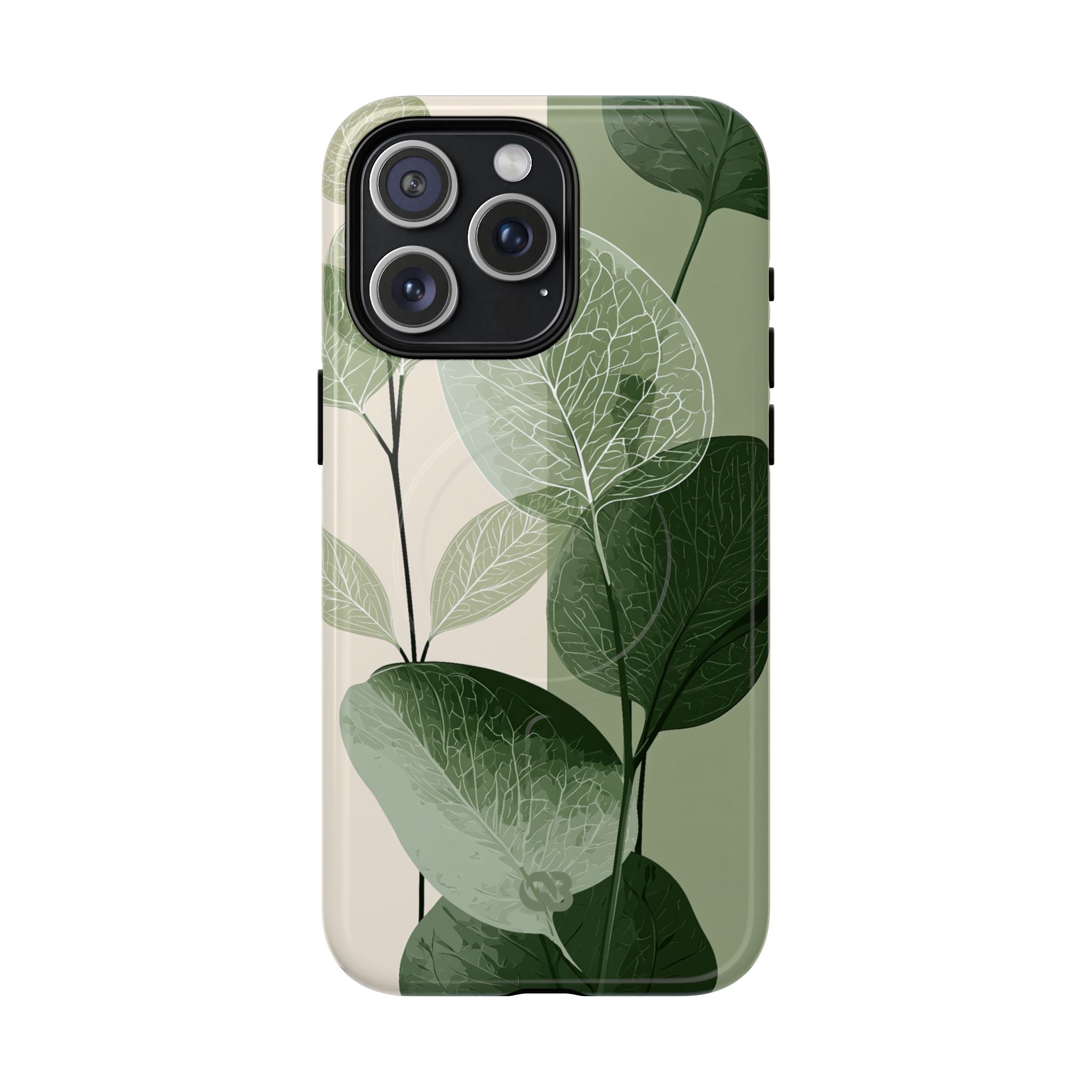 Green Tough 2.0 Magsafe Phone Case for iPhone - Sage Leaf Skeletals