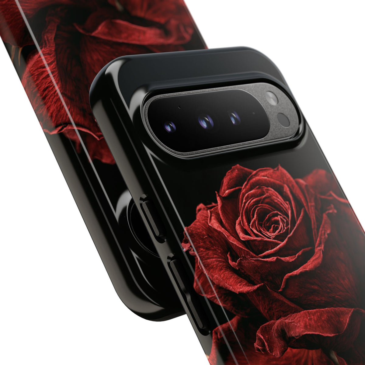 Crimson Noir Rose · Tough Phone Case for Pixel · Black