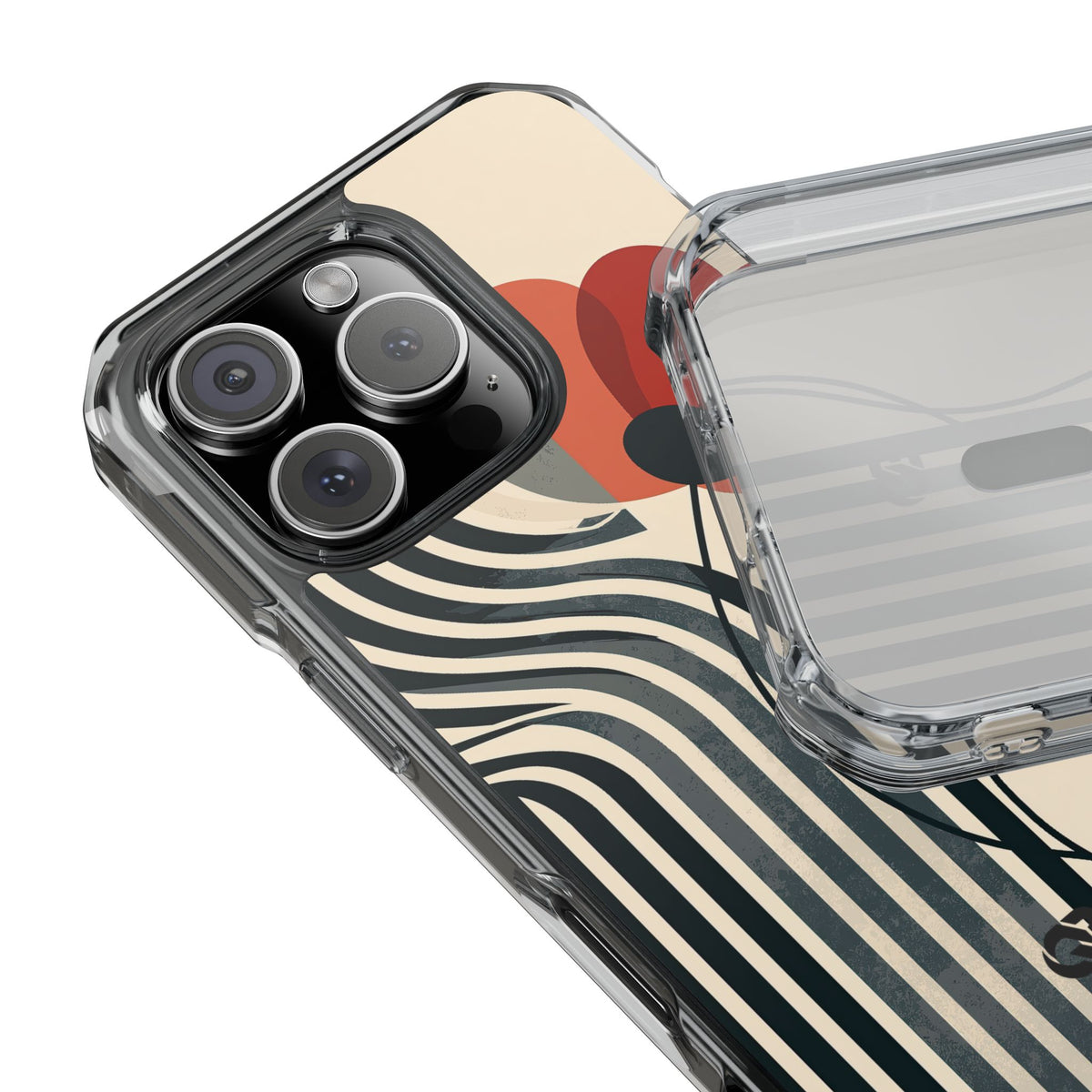 Modernist Poppy · Clear Impact Magnetic Phone Case for iPhone · Beige