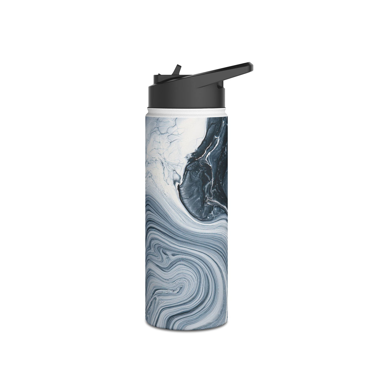 Suminagashi Ink Flow · Insulated Water Bottle · Grey