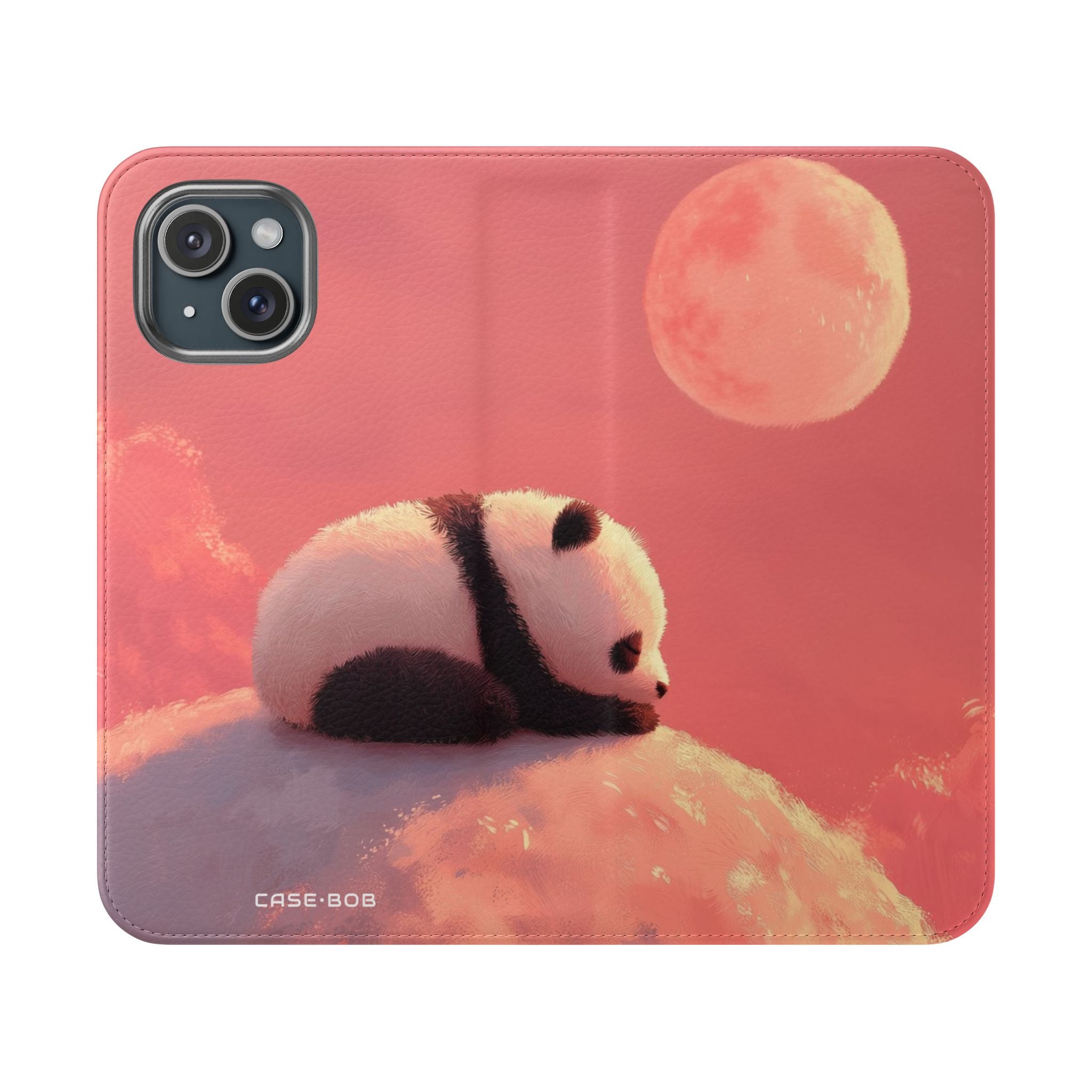 Panda Moonlight - iPhone 15 Case - Portemonnee
