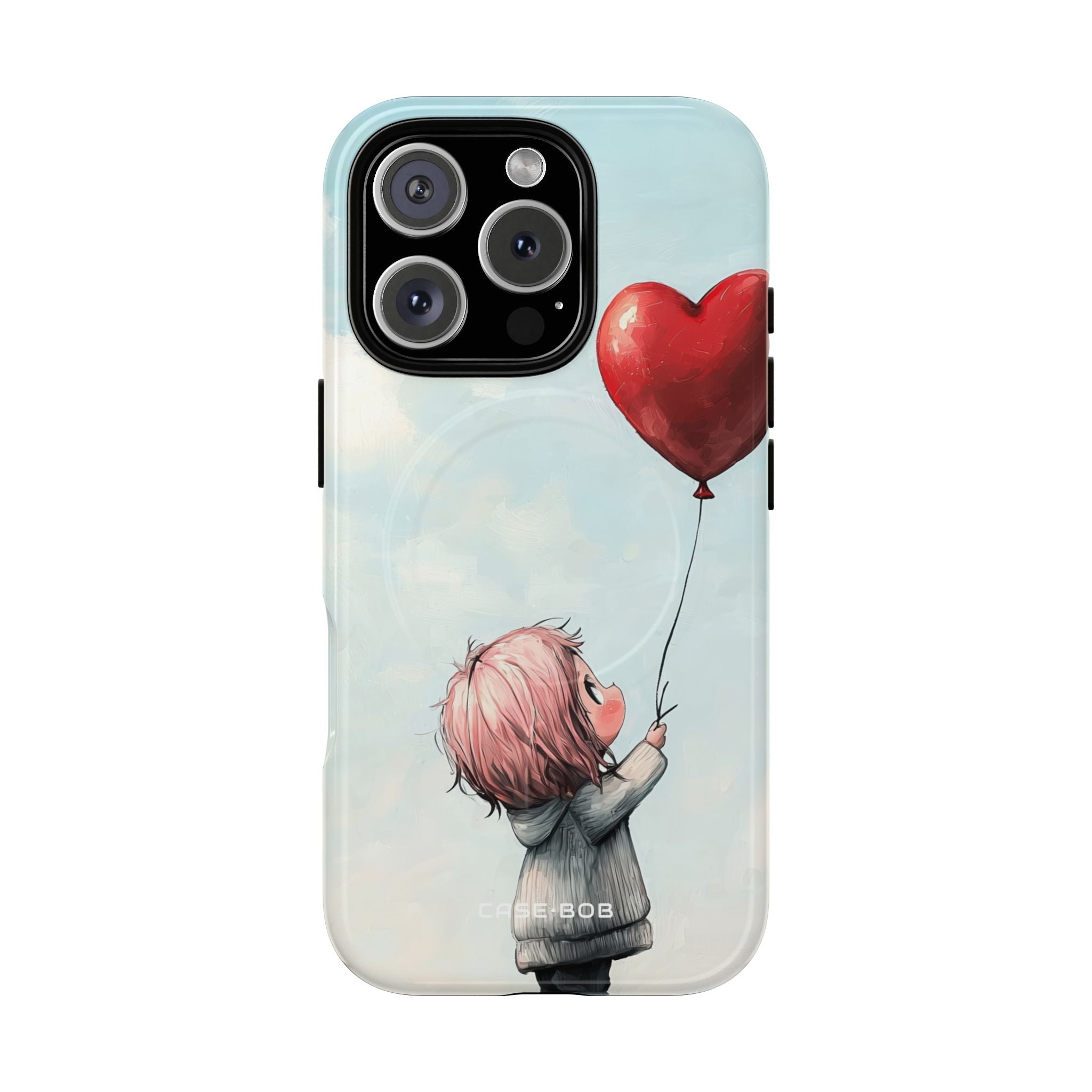 Heart Balloon Glow iPhone 16 Pro Skal - Tough+