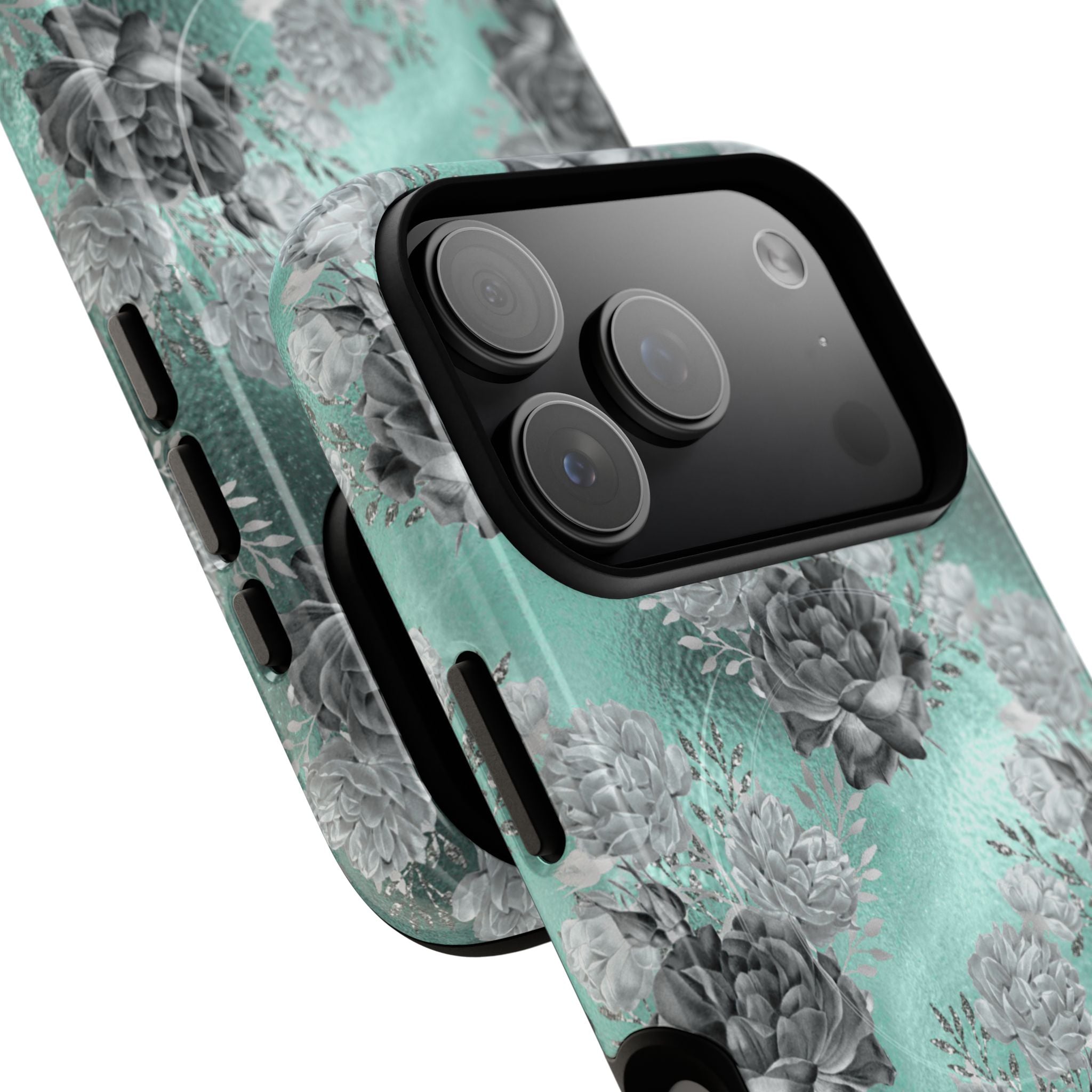 Frost Mint Floral · Tough+ Magsafe