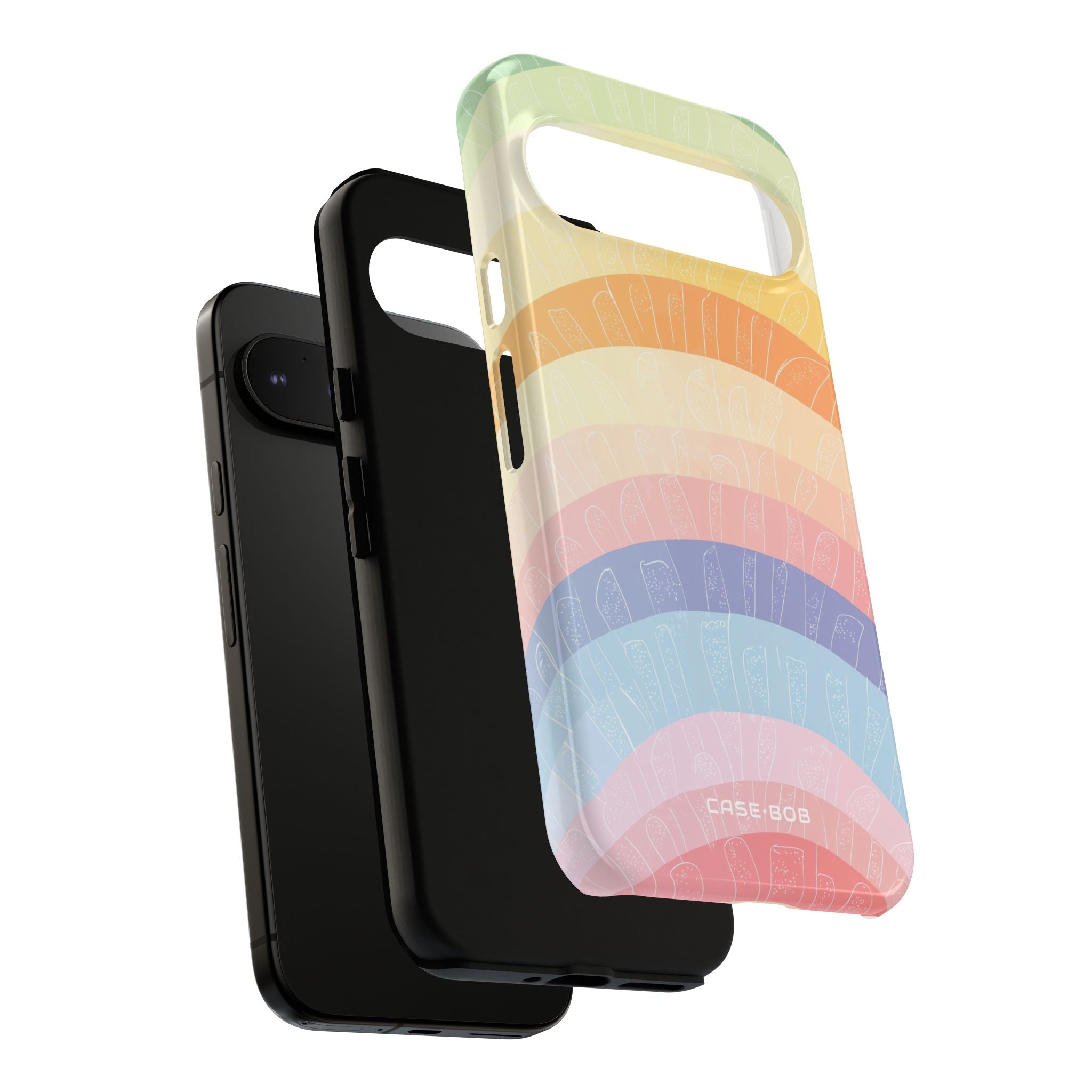 Pastell Regenbogen Bänder Google Pixel 9 Pro XL Case - Tough