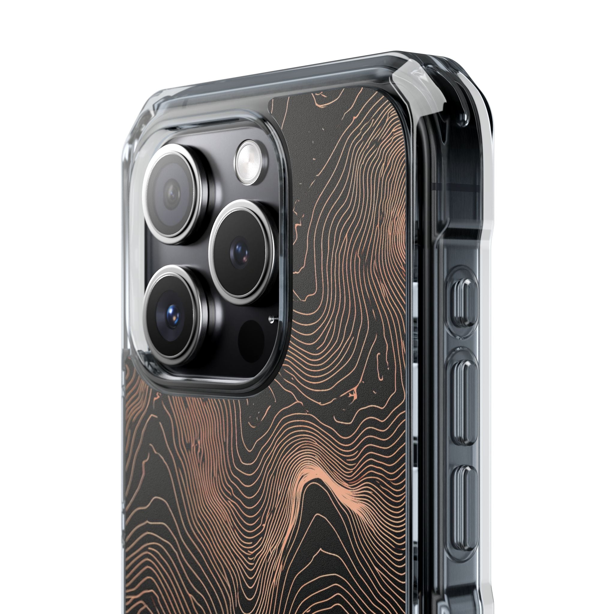 Orange Impact MagSafe Phone Case for iPhone - Salmon Ridge Topo
