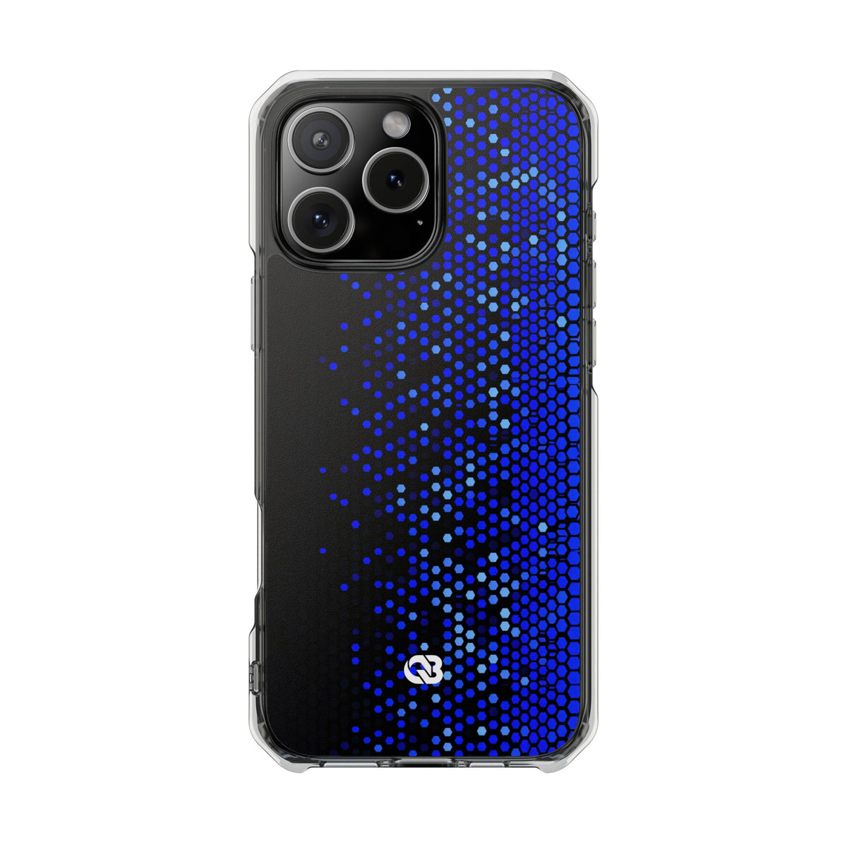 Cobalt Hex Dispersion · Clear Impact Magnetic Phone Case for iPhone · Blue