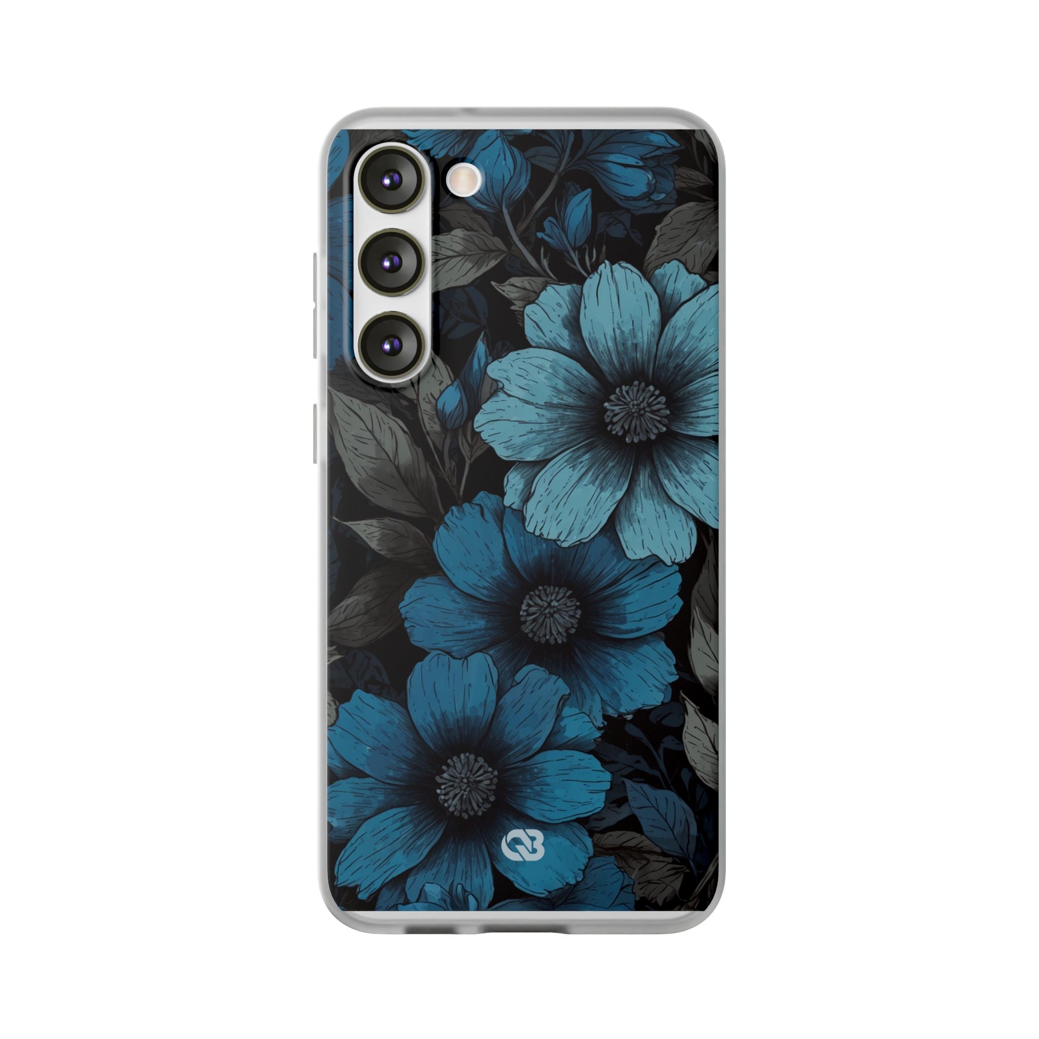 Obsidian Blue Petals · Soft Phone Case for Samsung