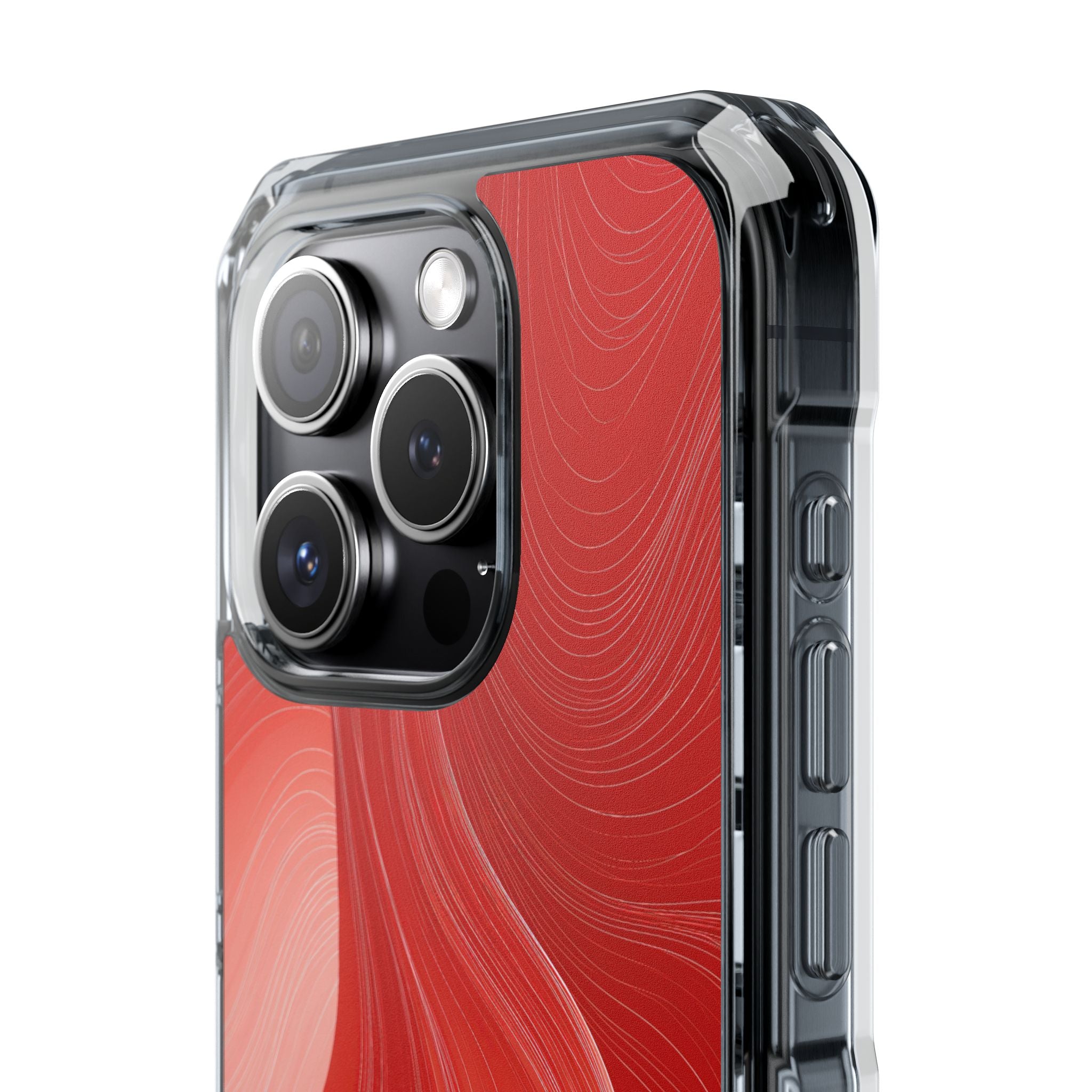 Red Impact MagSafe Phone Case for iPhone - Crimson Silk Strands
