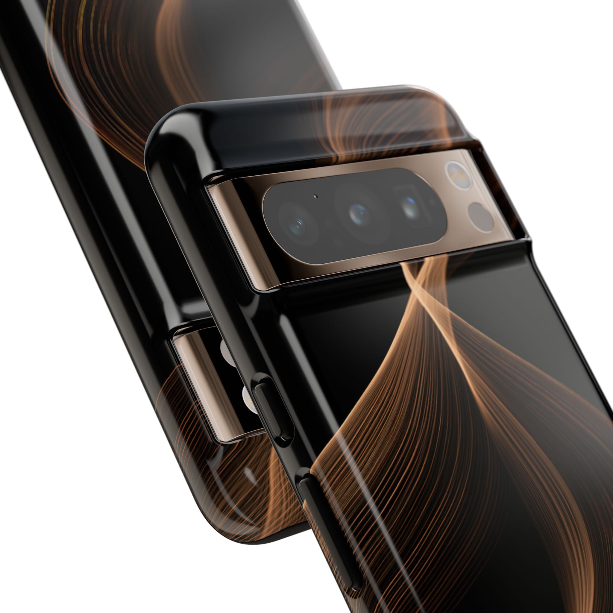 Brown Tough Phone Case for Google Pixel - Copper Silk Wave