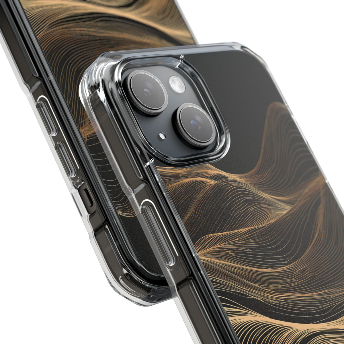 Black Impact MagSafe Phone Case for iPhone - Copper Topo Ridge