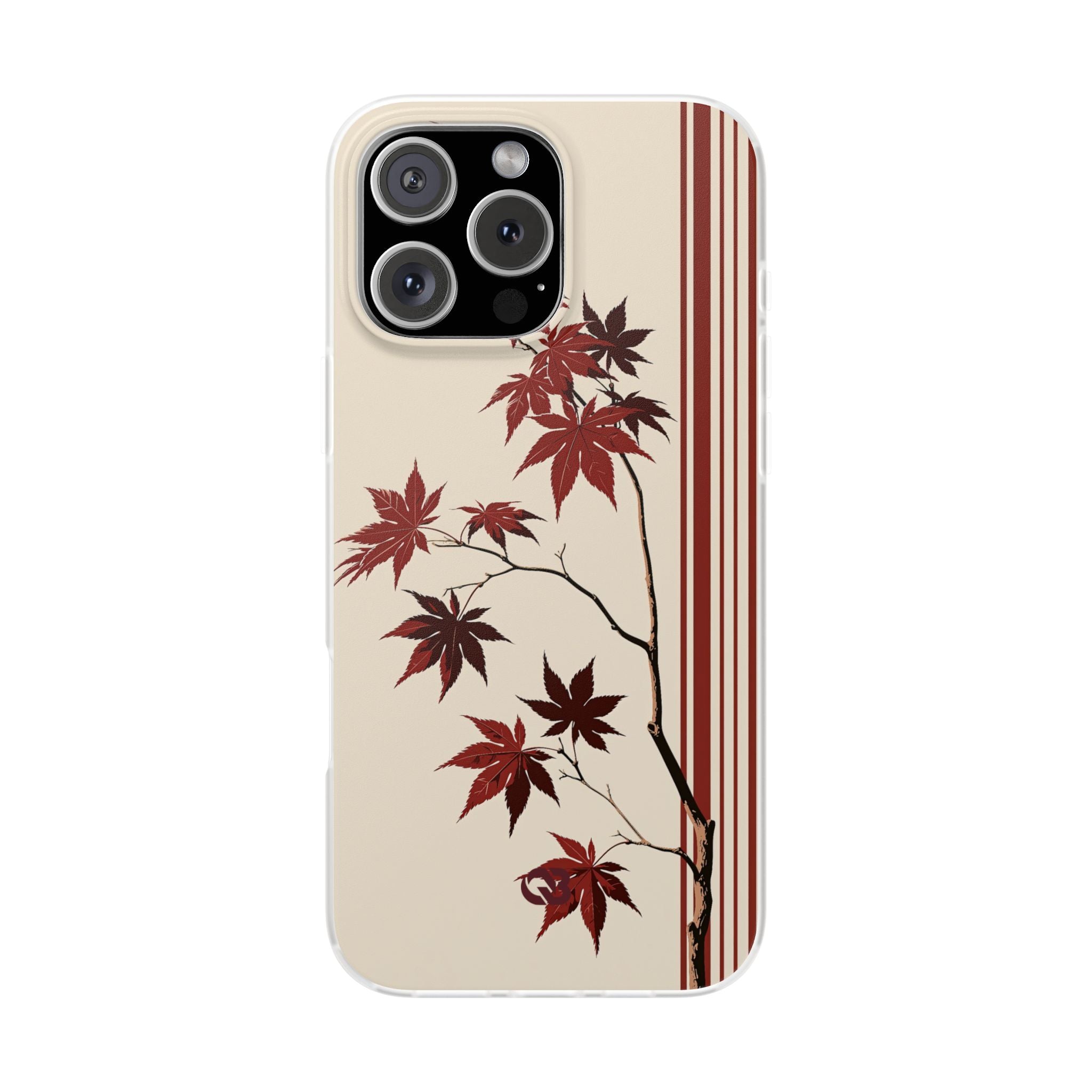 Red Lite Phone Case for iPhone - Crimson Momiji Stripe