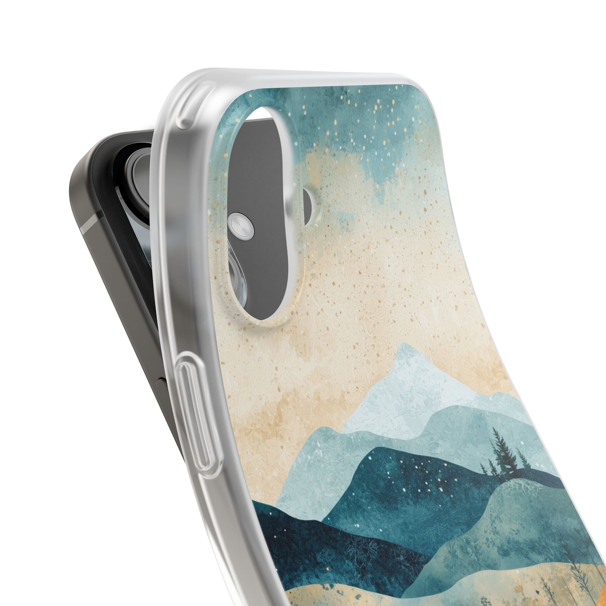 Moonlit Mountains iPhone 16 Plus Cover - Blød