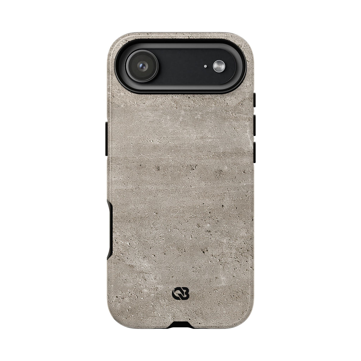 Grey Tough Phone Case for iPhone - Brutalist Stone Grit