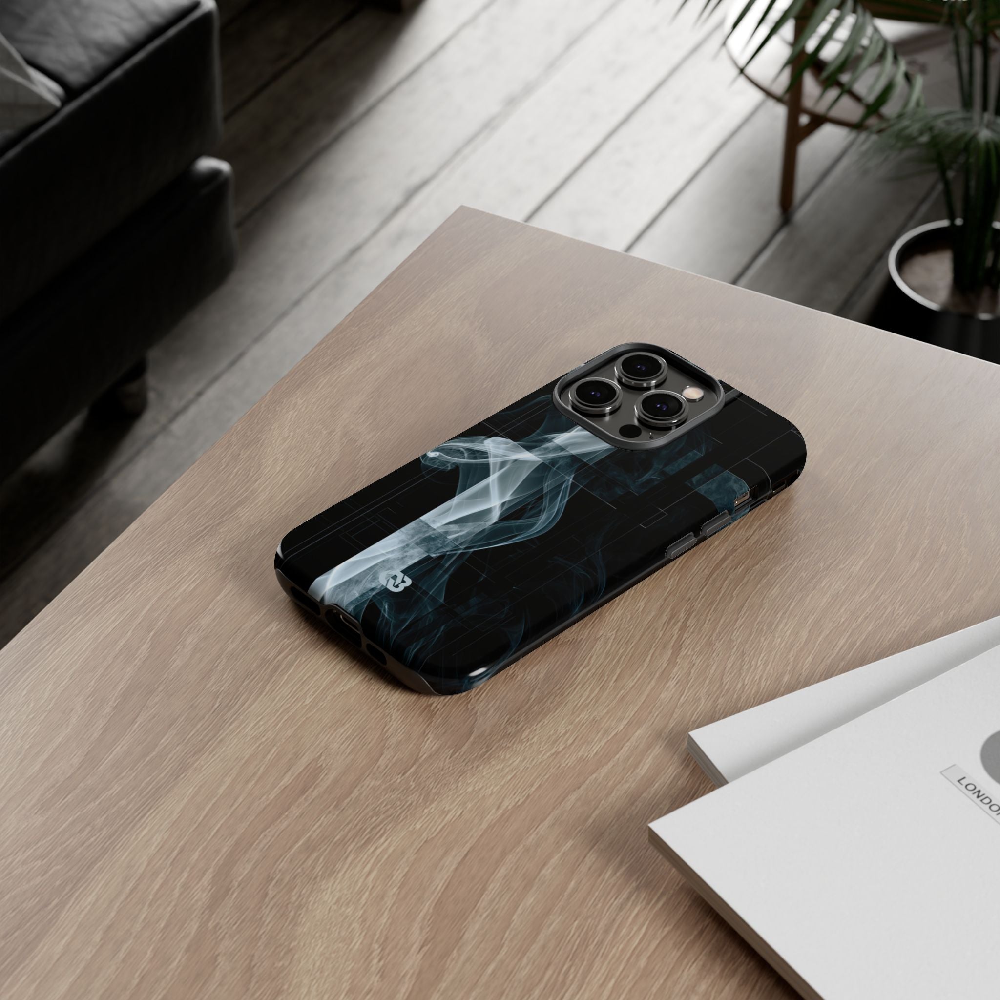 Black Tough Phone Case for iPhone - Arctic Vapor Grid
