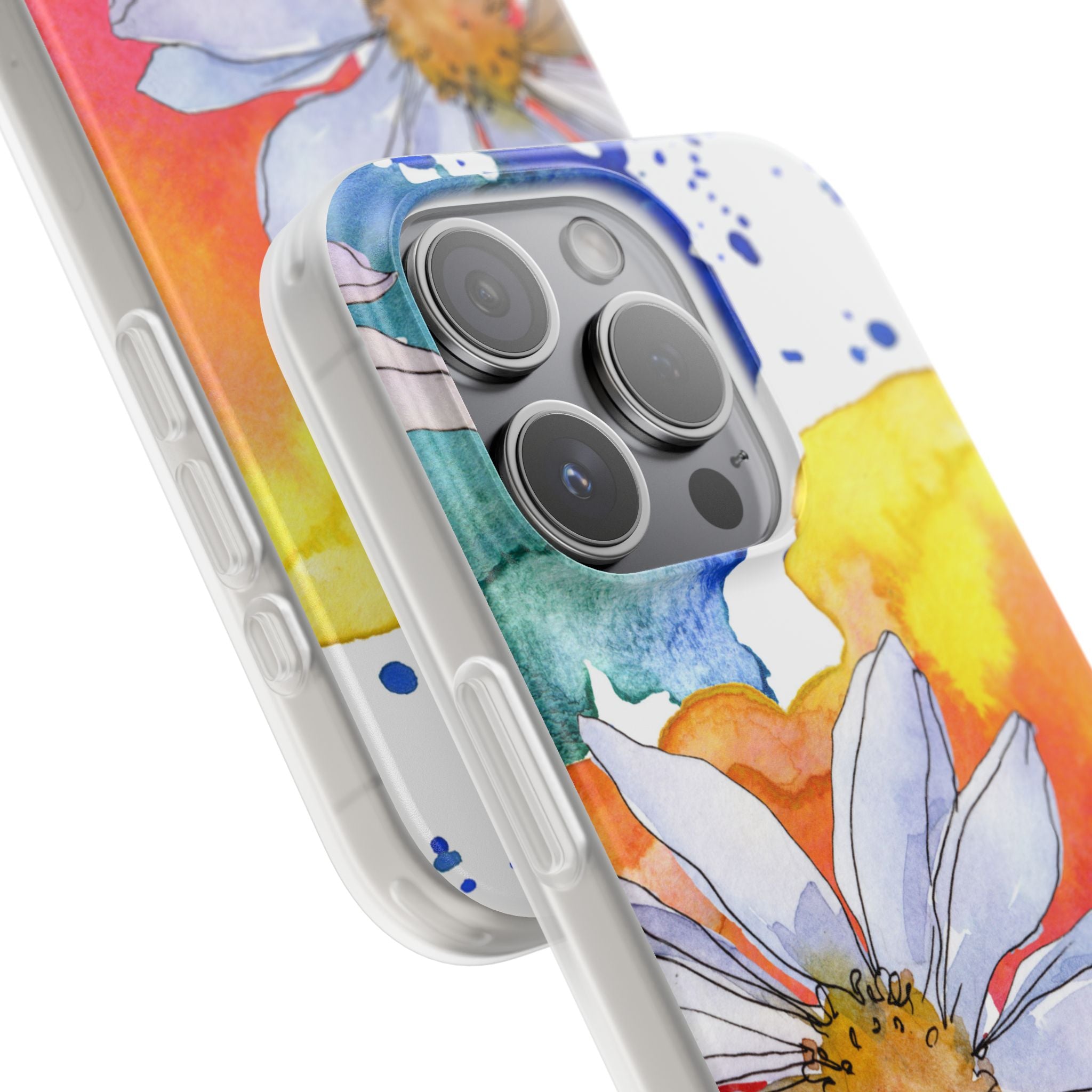 Vivid Bloom Splatter · Soft Handyhülle für iPhone