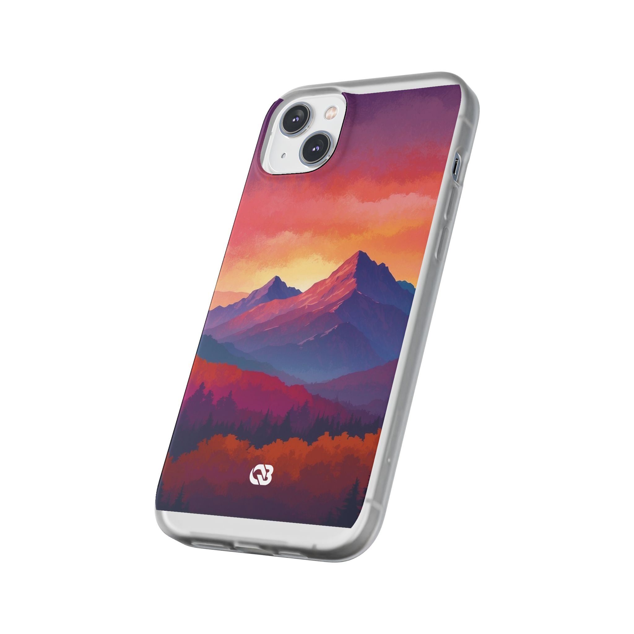 Crimson Mountain Dusk · Soft Custodia per iPhone