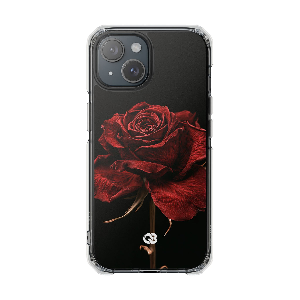 Crimson Noir Rose · Clear Impact Magnetic Phone Case for iPhone · Black