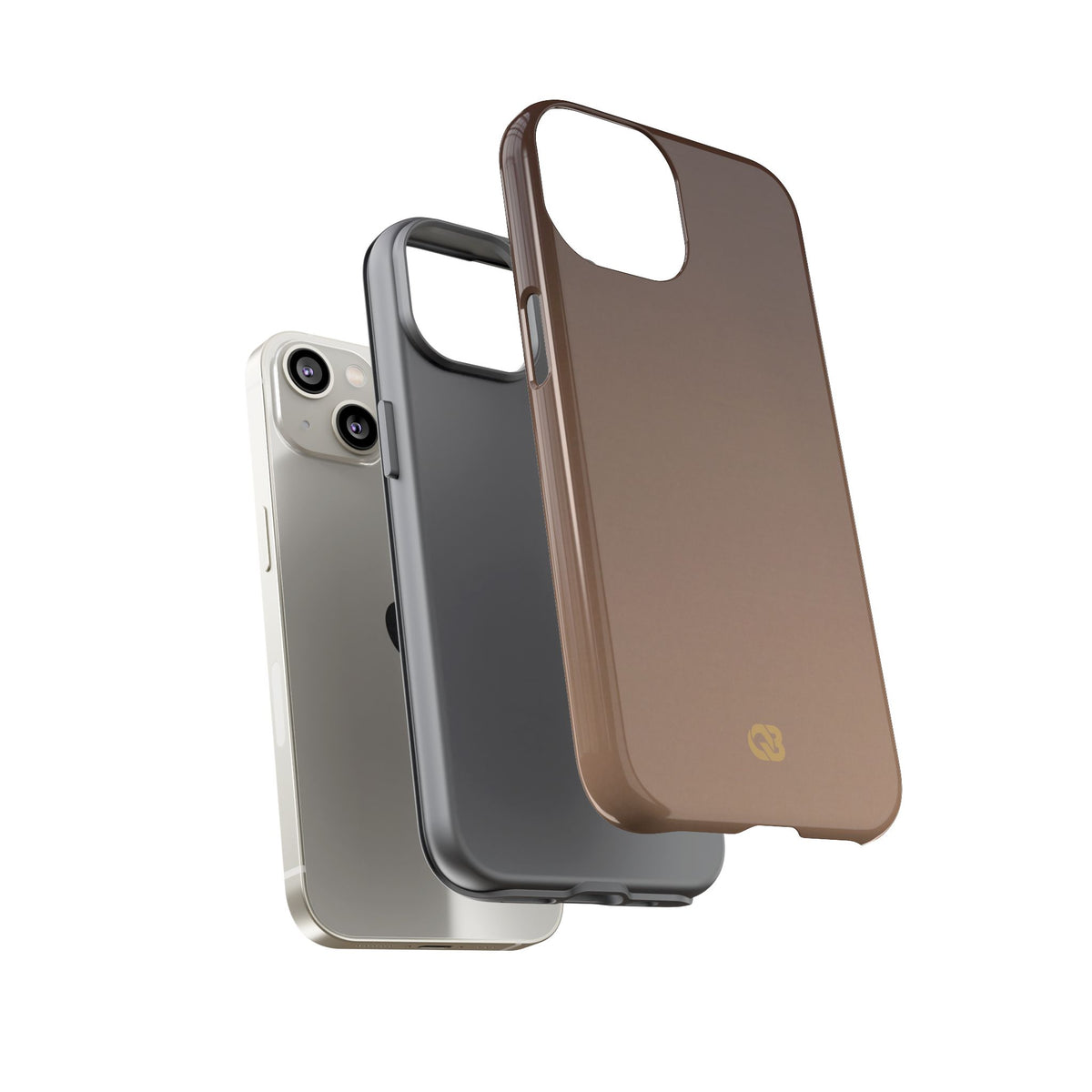 Brown Tough Phone Case for iPhone - Smoked Caramel Fade