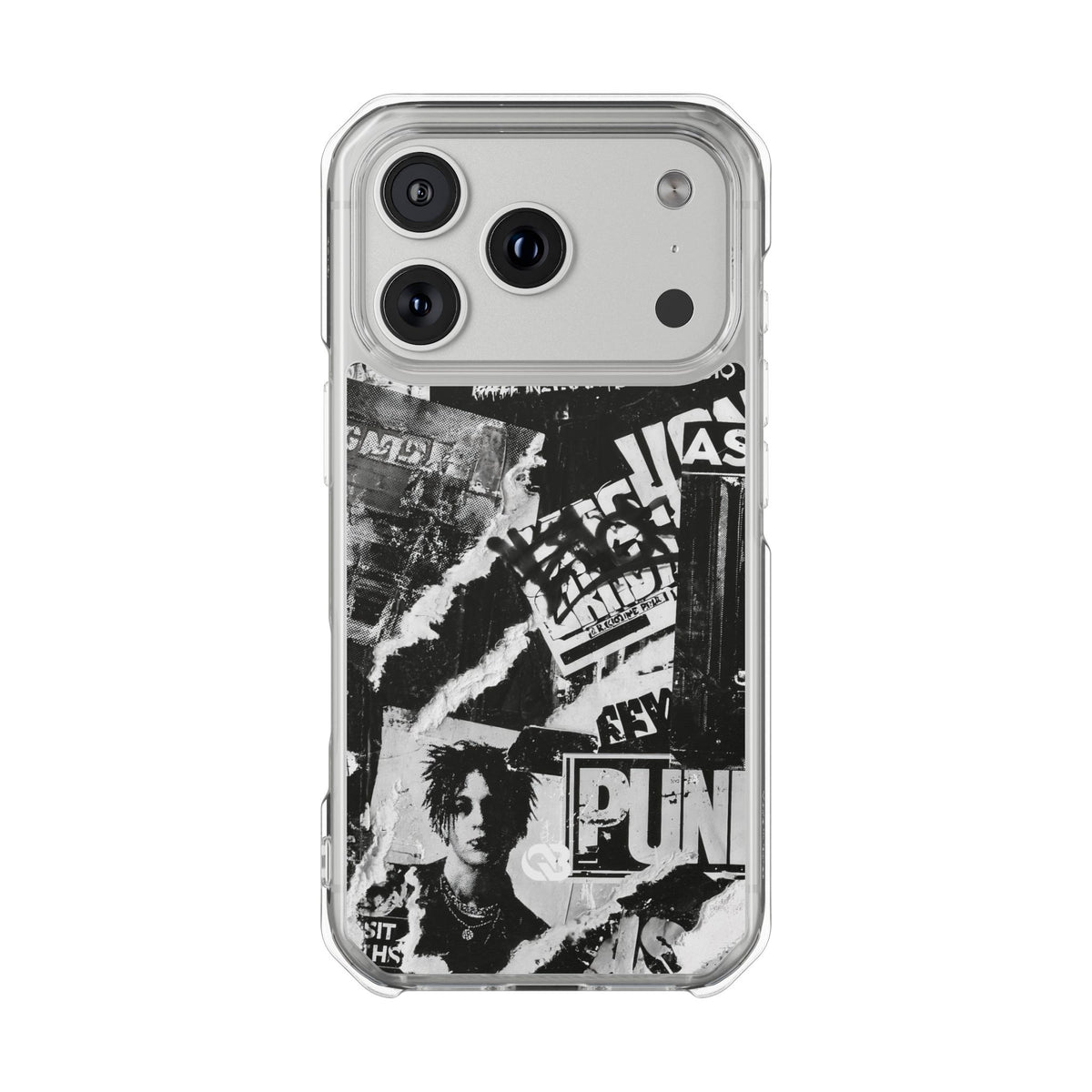 Underground Punk Collage · Clear Impact Magnetic Phone Case for iPhone · Black