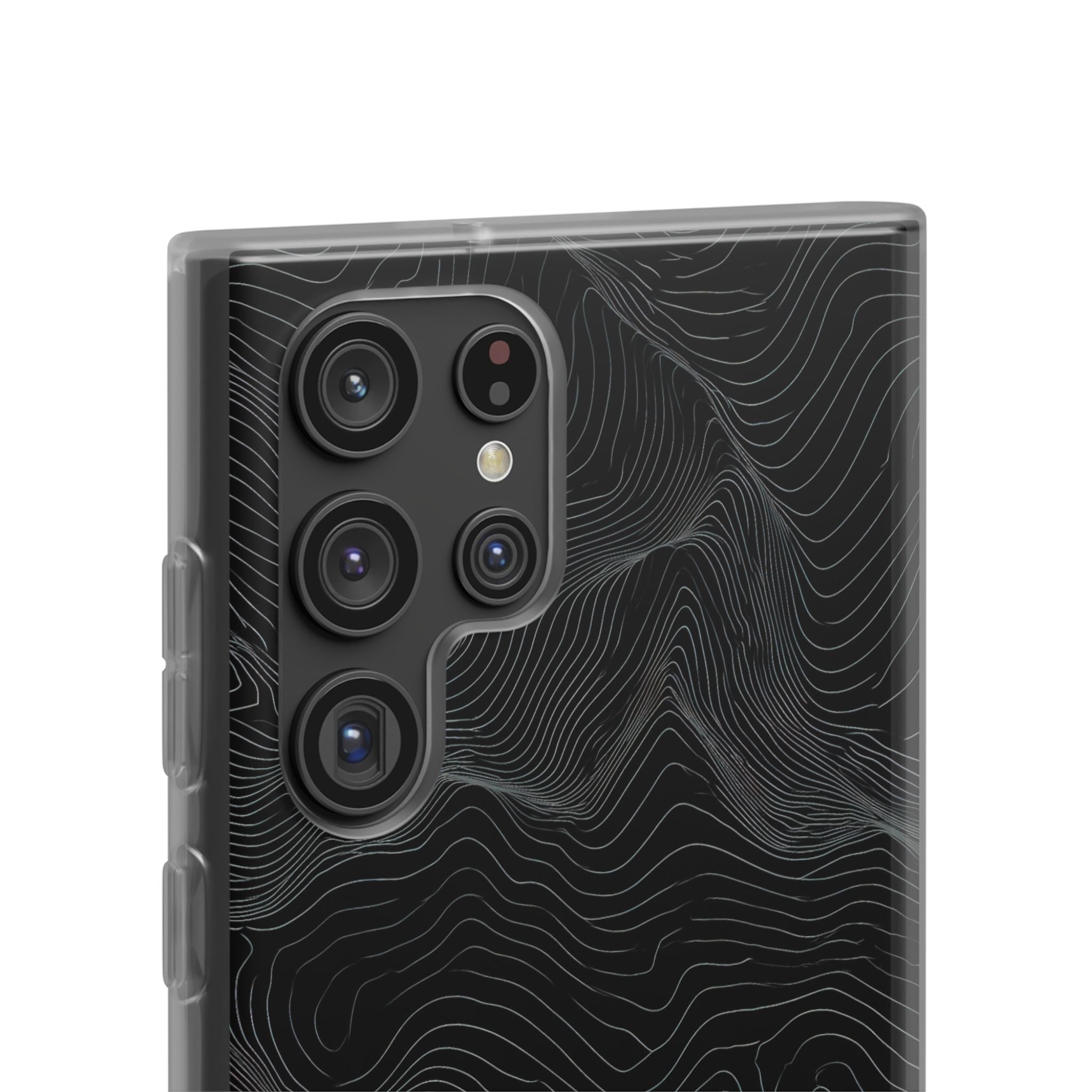 Black Lite Phone Case for Samsung - Obsidian Topo Wireframe