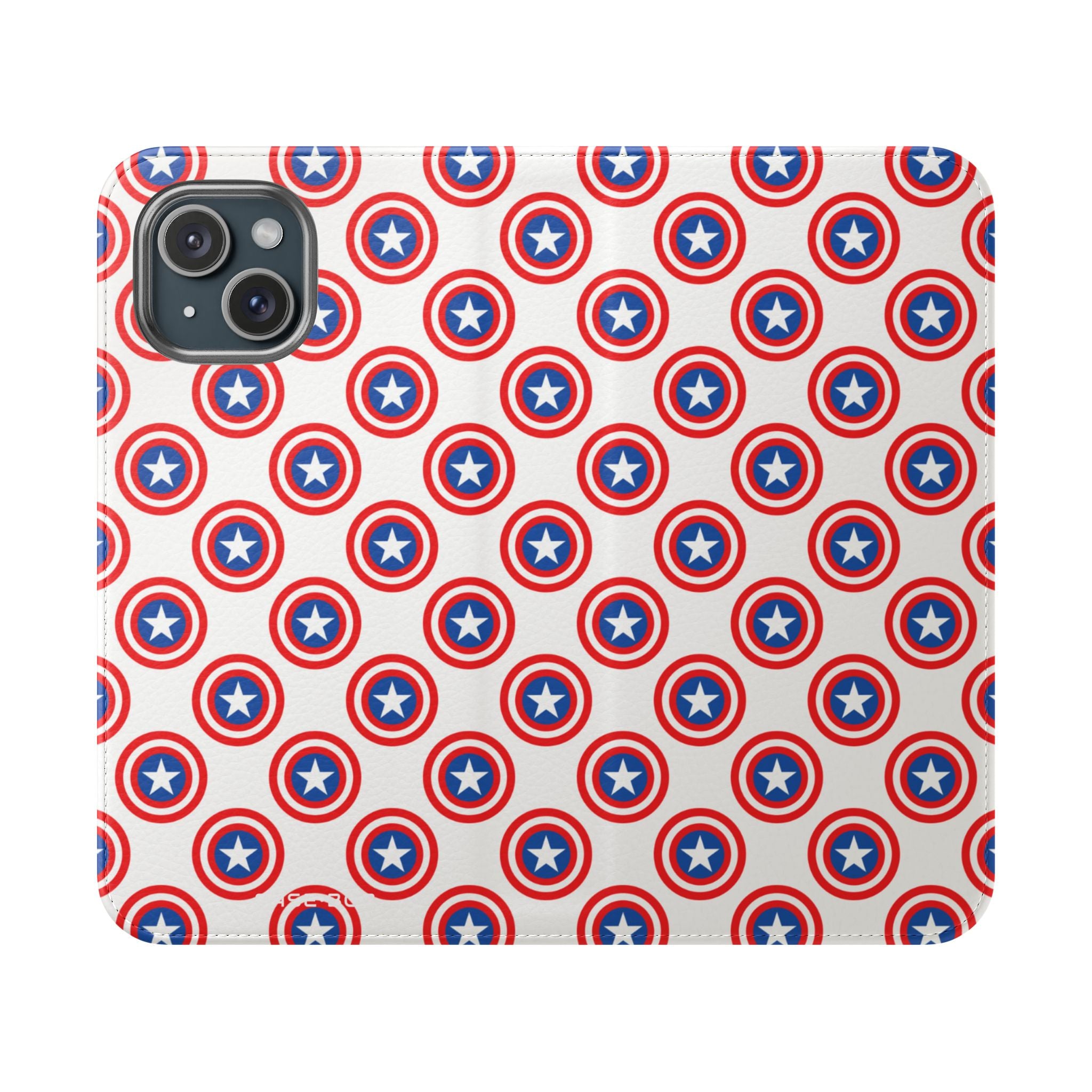 Star Shield Pattern - iPhone 15 Case - Wallet