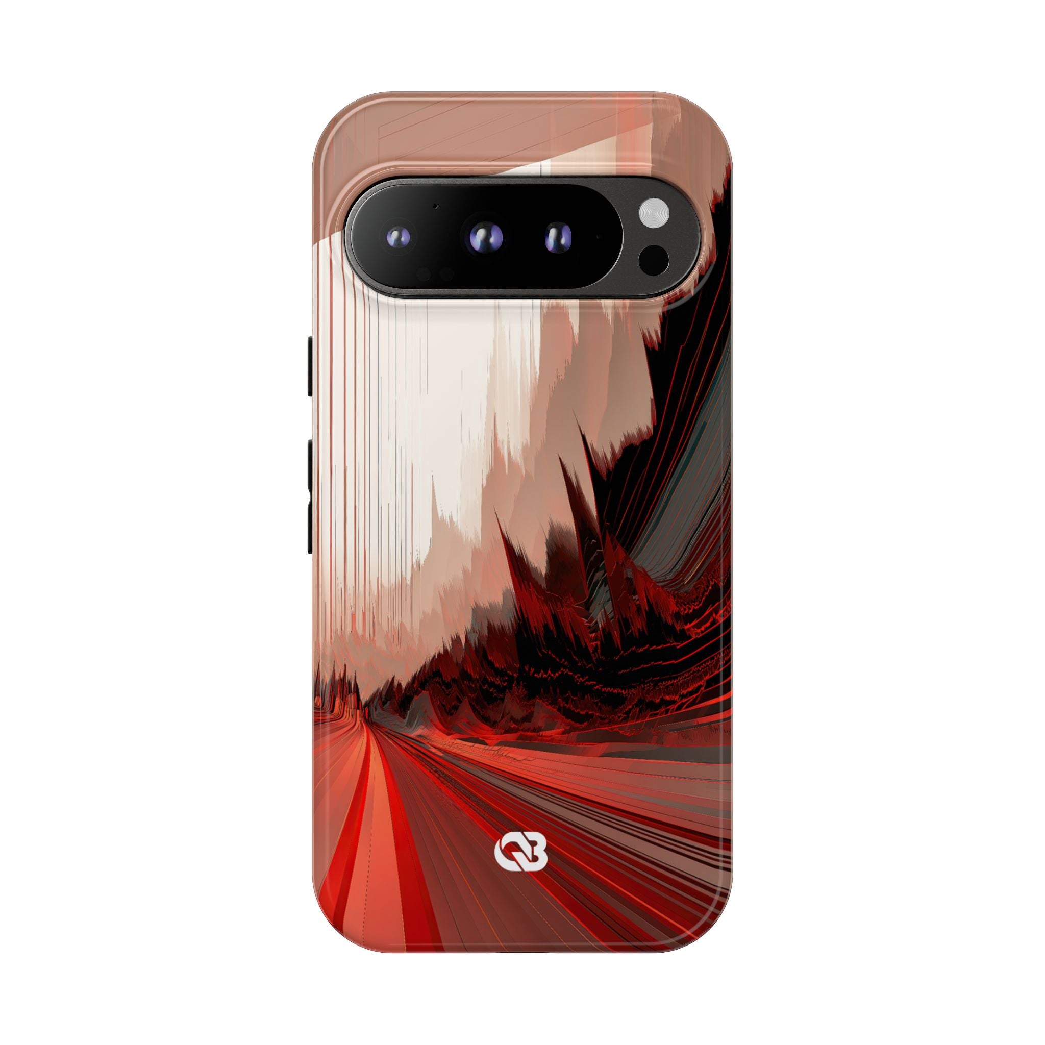 Red Tough Phone Case for Google Pixel - Crimson Pulse Horizon