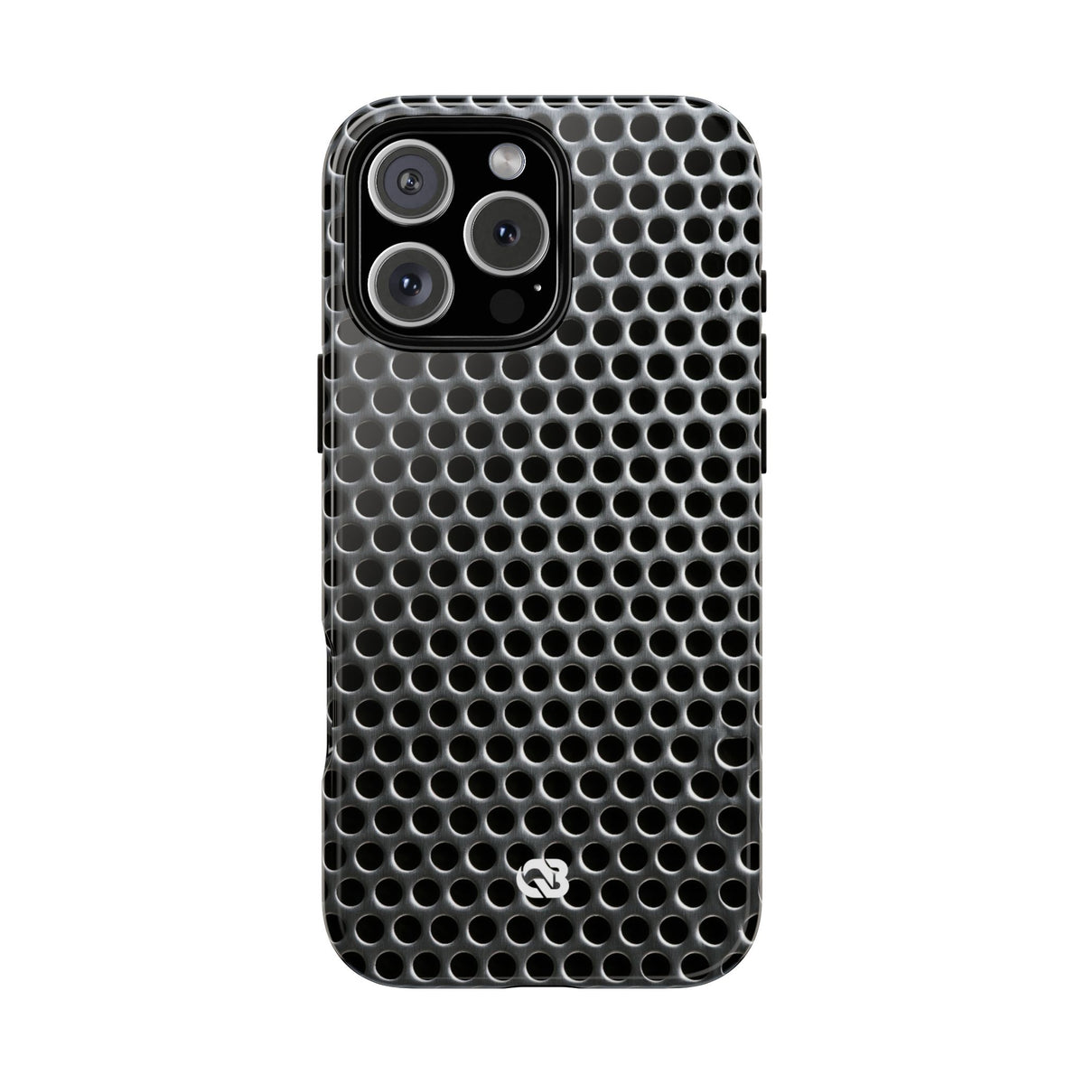 Brushed Perforated Steel · Tough Phone Case for iPhone · Silver