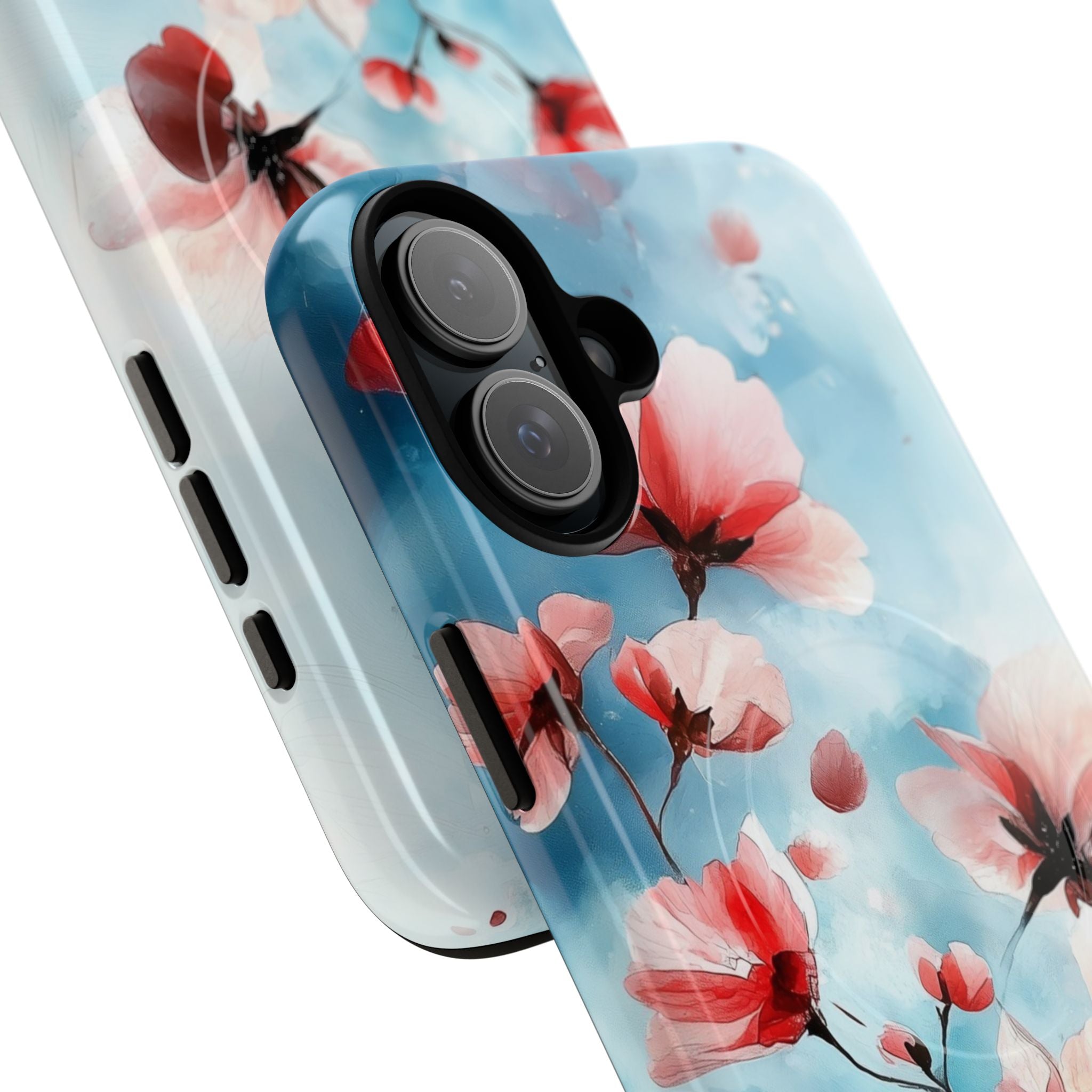 Pink Blossom Drift iPhone 16 Plus Case - Tough+