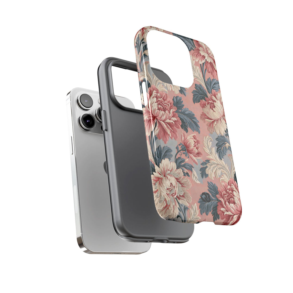 Blush Peony Jacquard · Tough Phone Case for iPhone · Pink