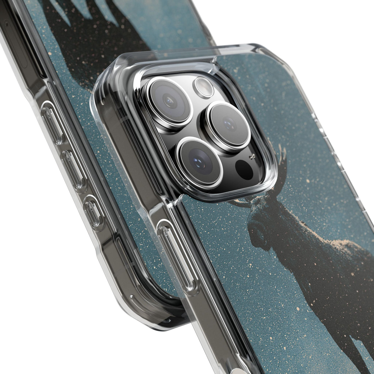 Nordic Boreal Moose · Clear Impact Magnetic Phone Case for iPhone · Blue