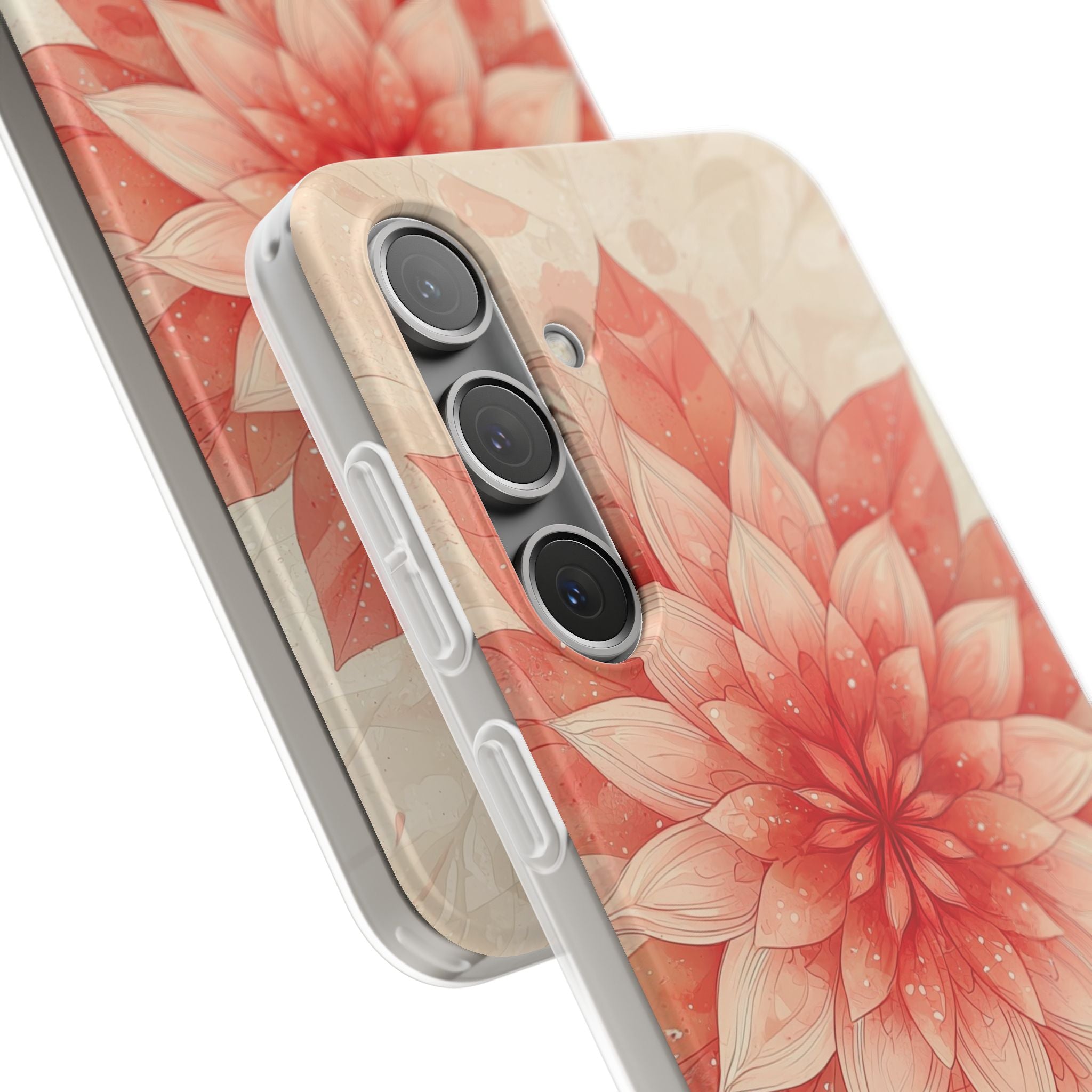 Coral Layered Bloom · Soft Phone Case for Samsung