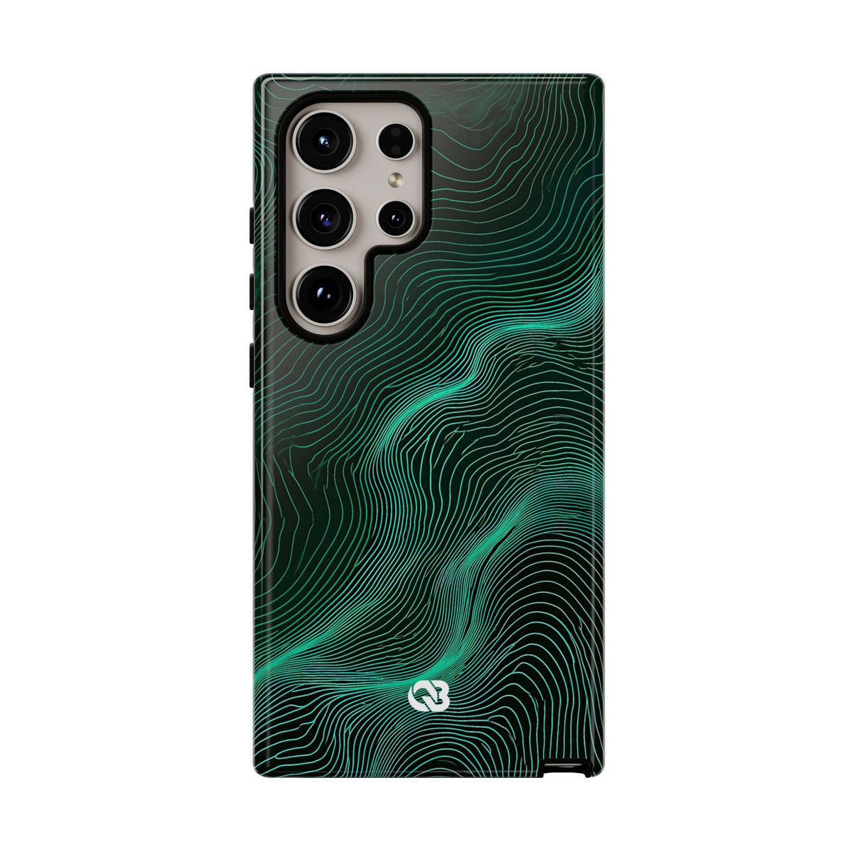Teal Tough Phone Case for Samsung - Neon Jade Contour