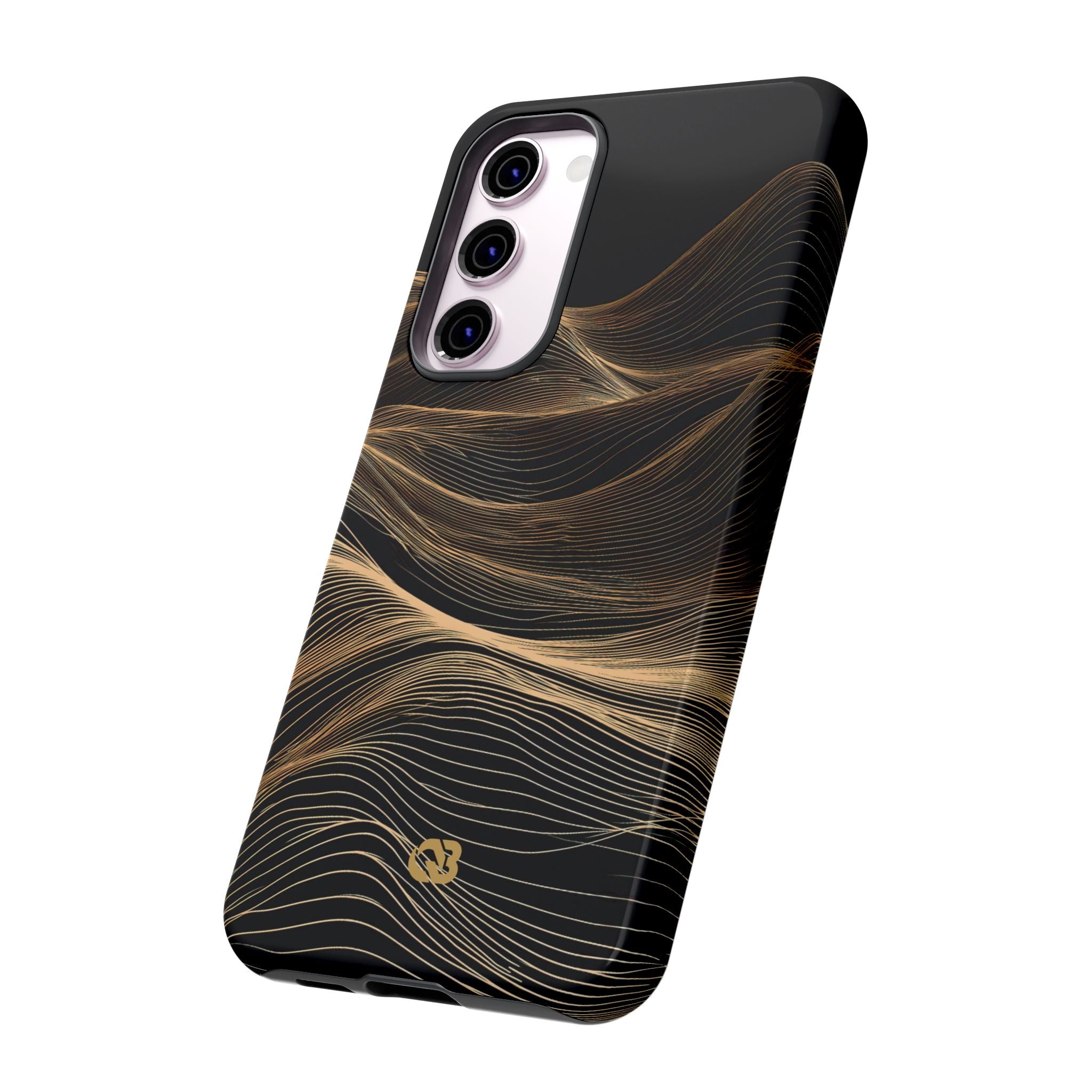 Black Tough Phone Case for Samsung - Copper Topo Ridge
