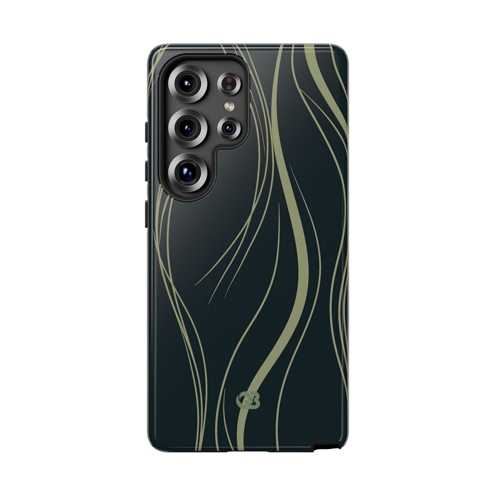 Green Tough Phone Case for Samsung - Obsidian Sage Flow