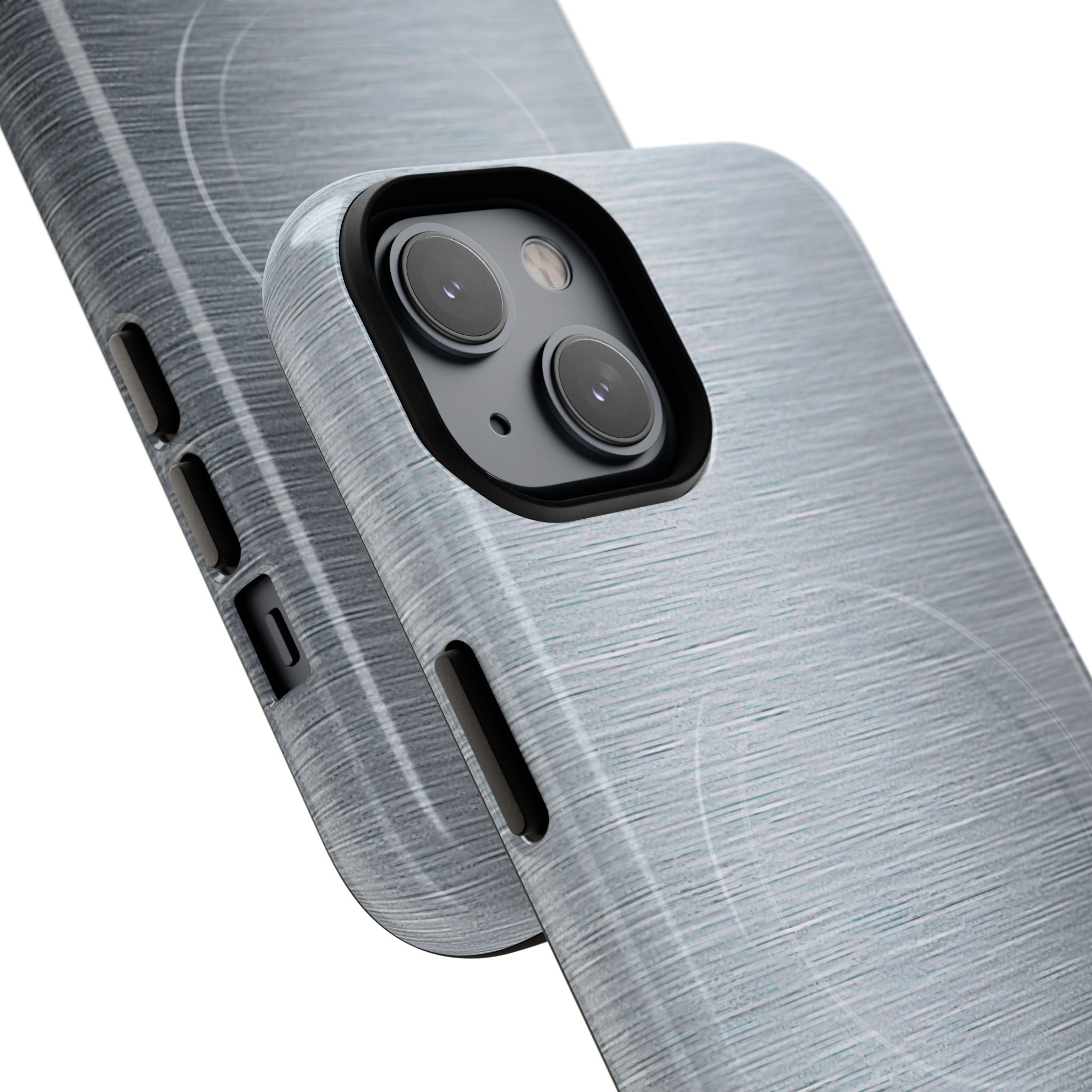 Silver Tough 2.0 Magsafe Phone Case for iPhone - Satin Chrome Grain