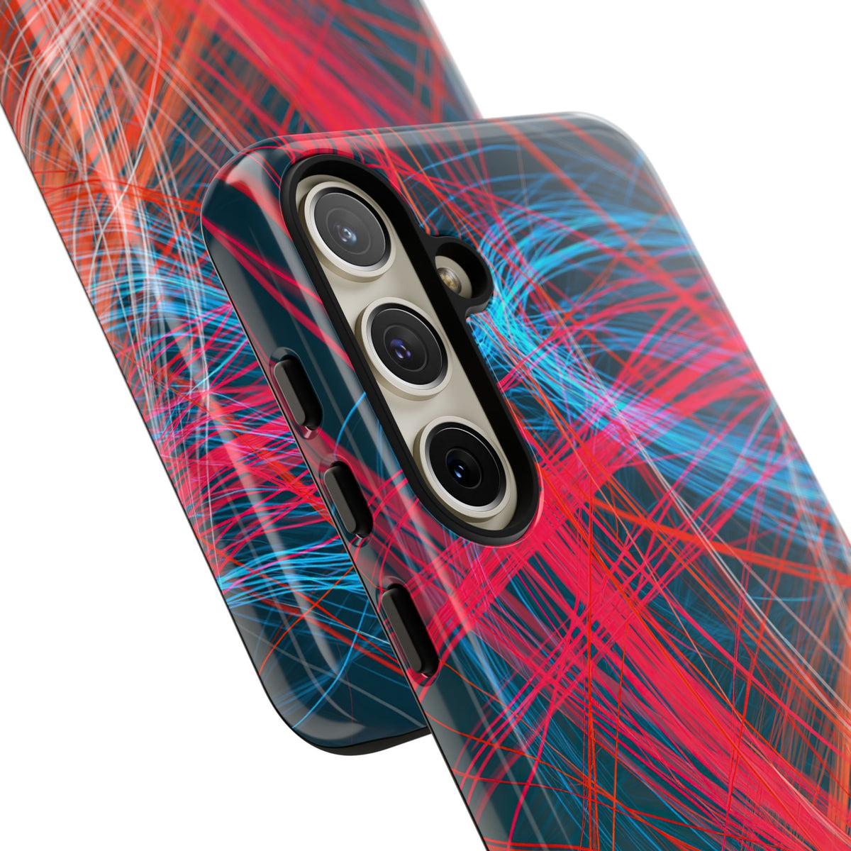 Neon Fiber Stream · Tough Phone Case for Samsung · Red
