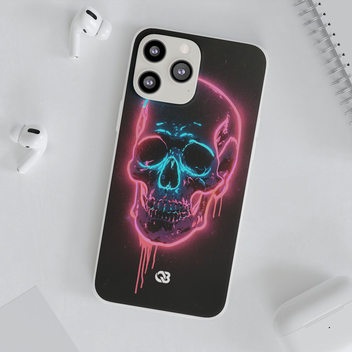 Neon Drip Skull · Lite Phone Case for iPhone · Black