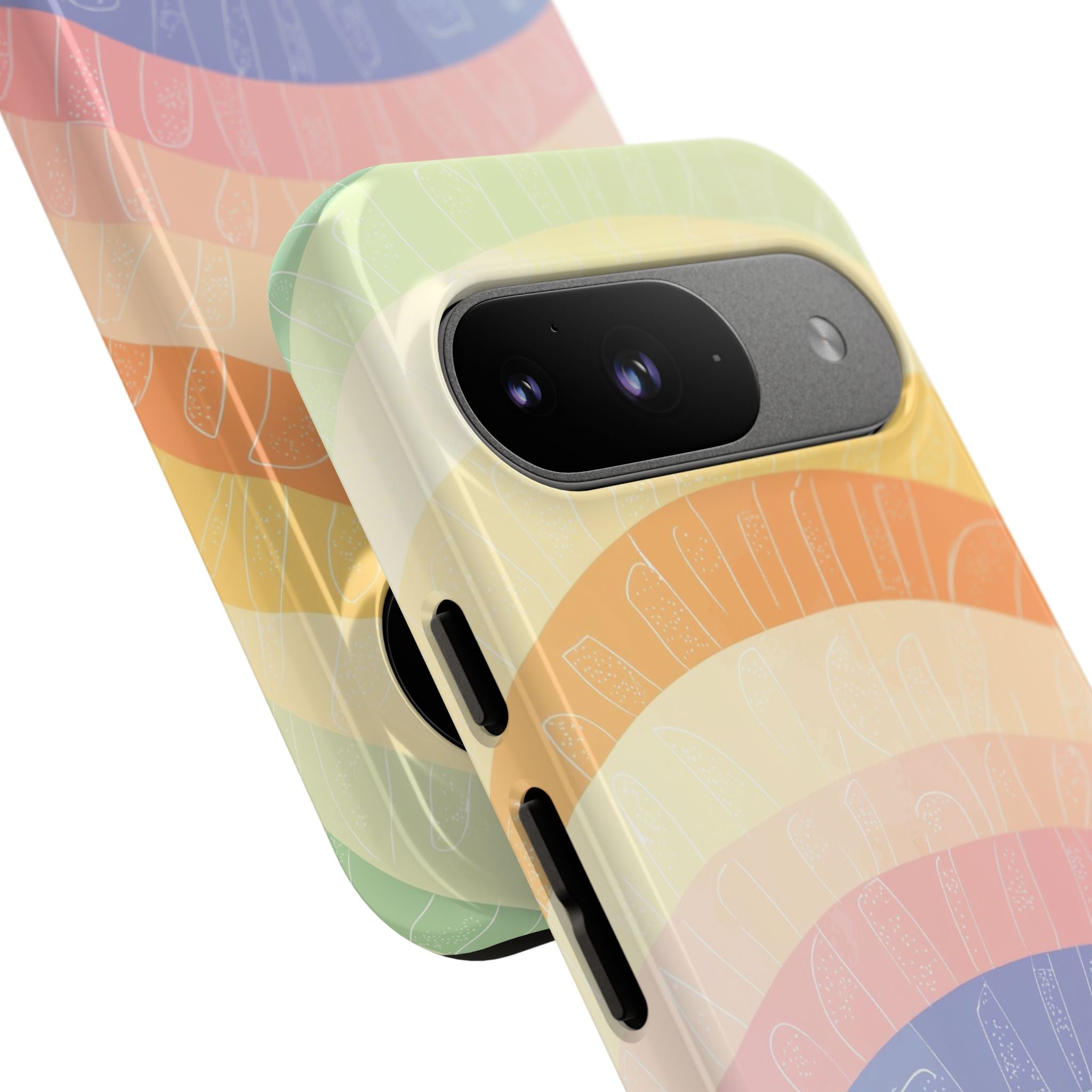 Pastel Rainbow Bands Google Pixel 9 Case - Tough